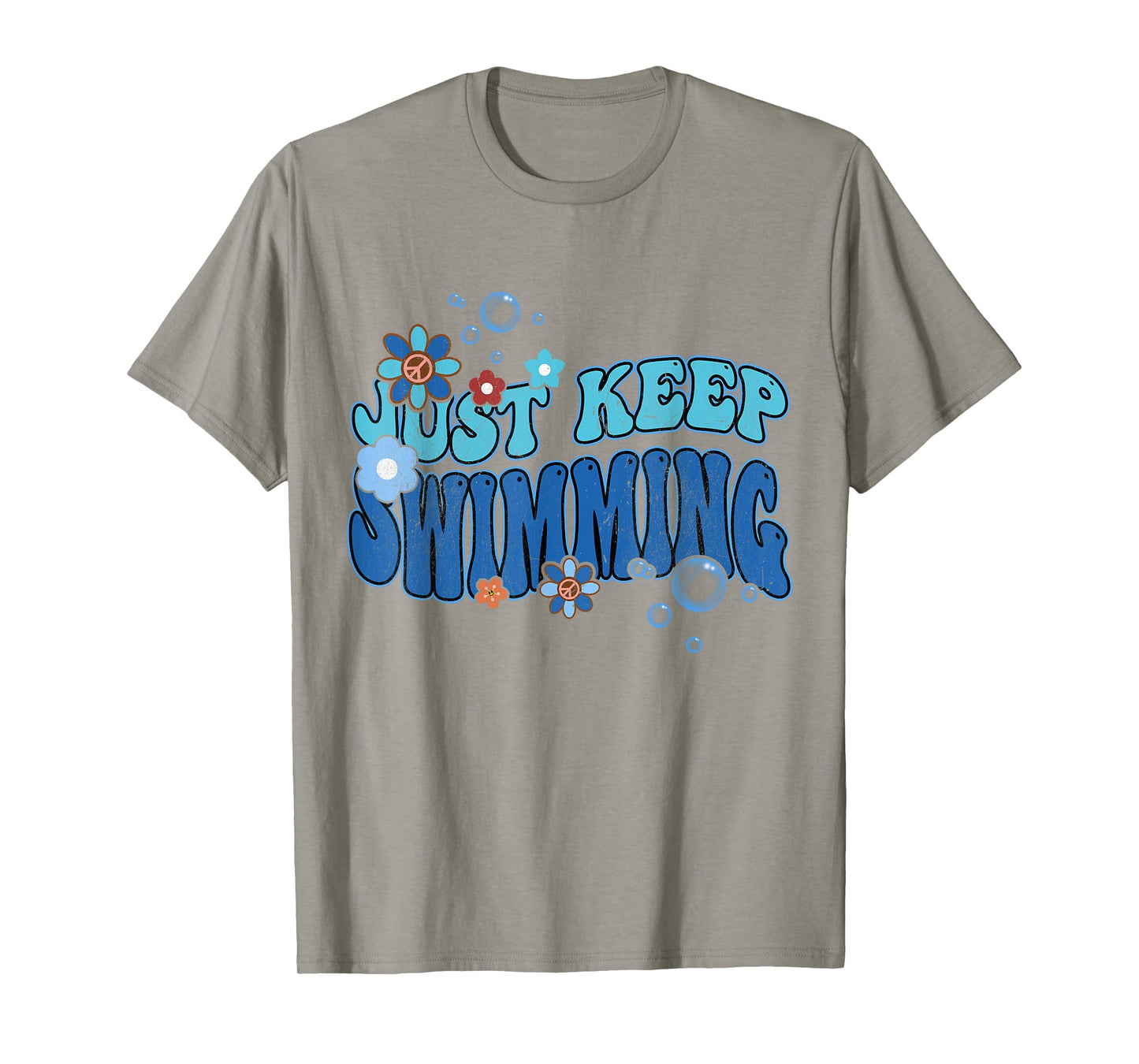 Groovy Summer Swim Lover Just Keep Swimming T-Shirt for Men Women Girls Kids