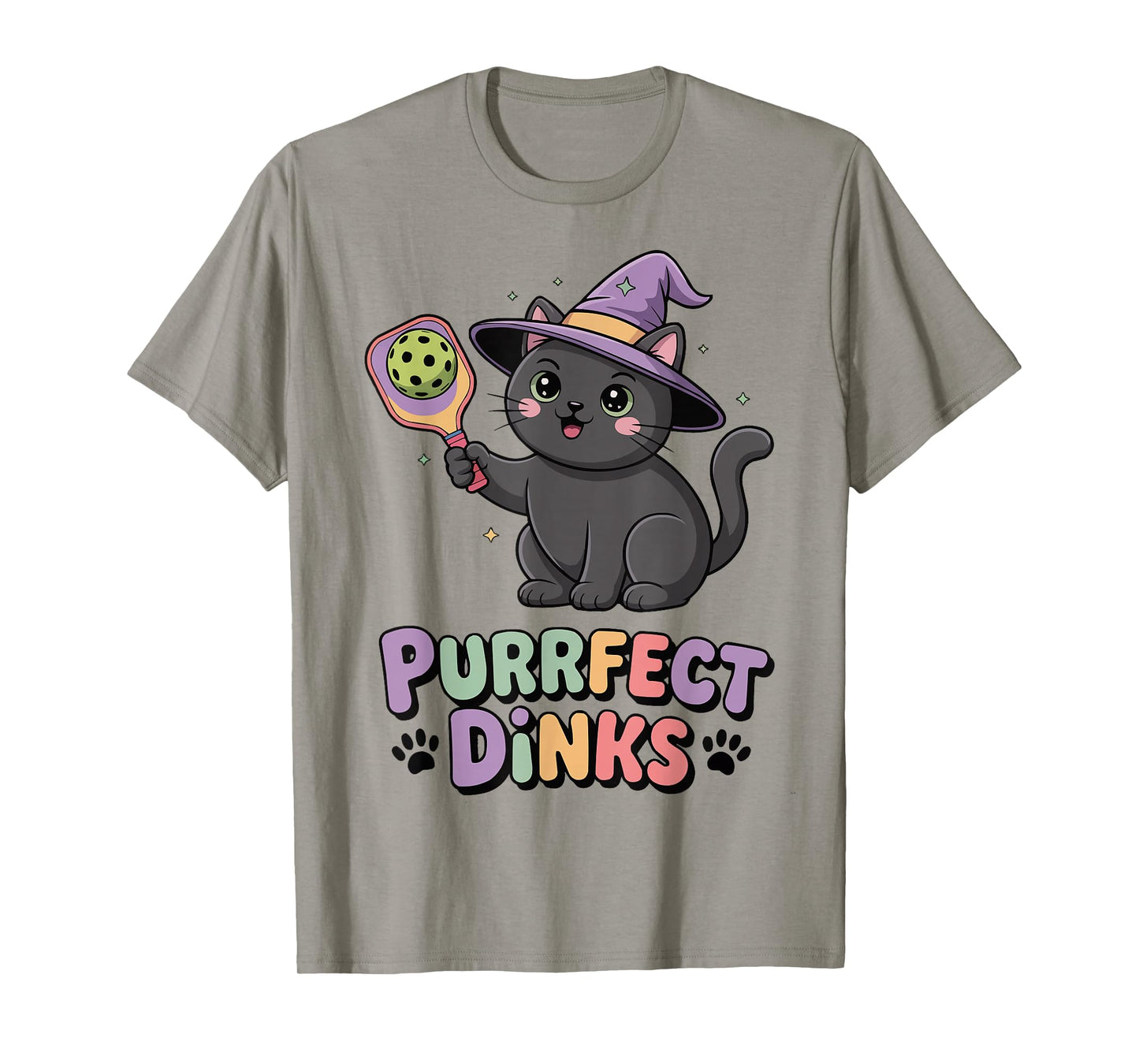 Purrfect Dinks Pickleball Halloween Fun T-Shirt
