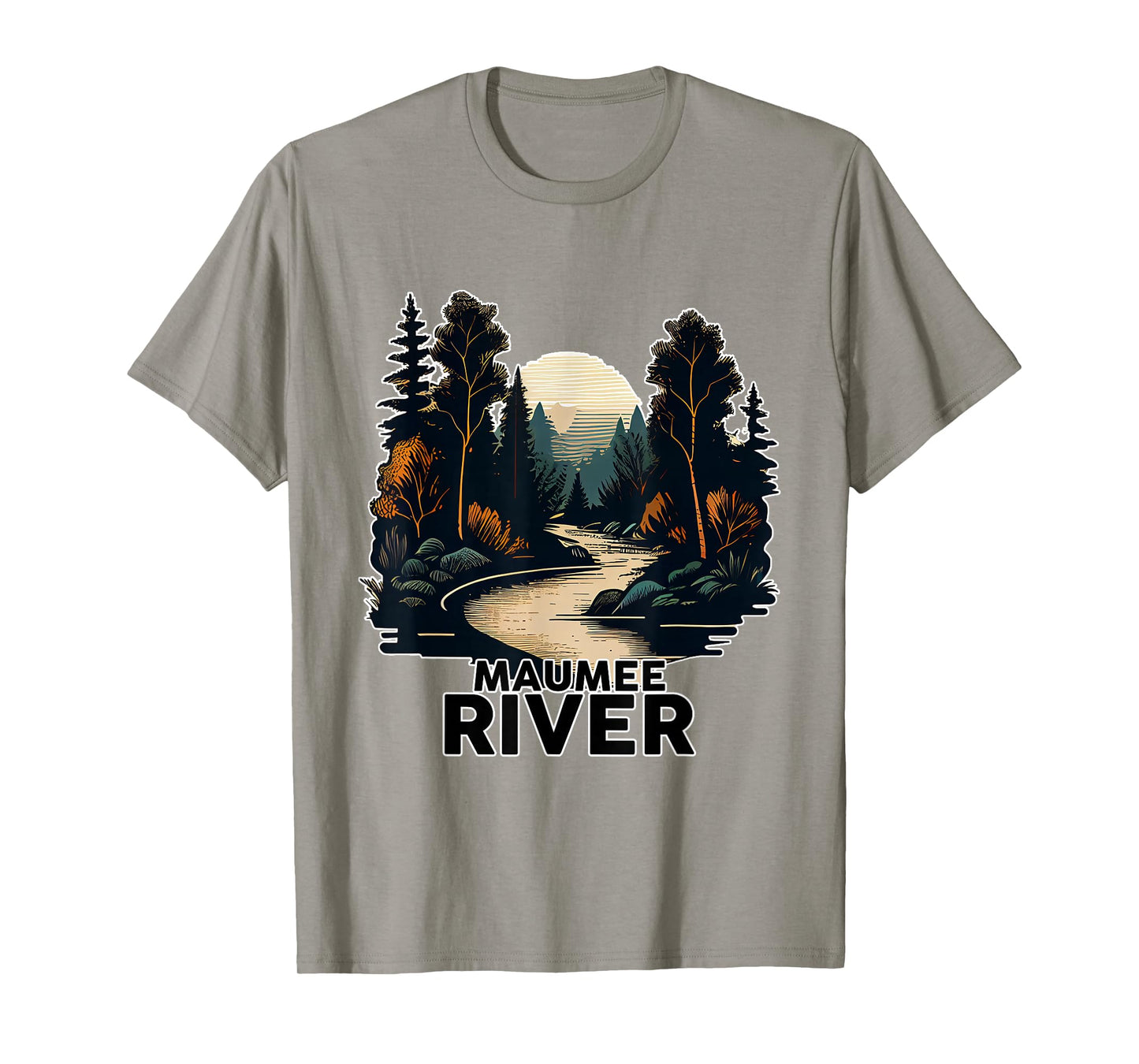 Maumee River T-Shirt Retro Minimalist River Maumee T-Shirt