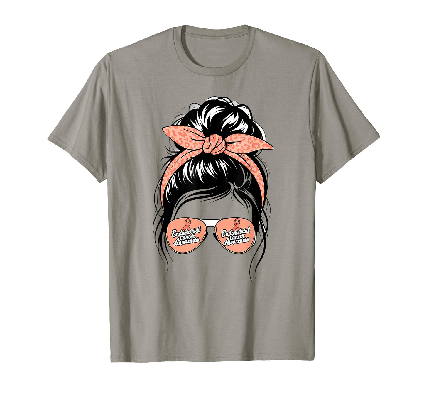 Endometrial Cancer Awareness Peach Ribbon T-Shirt