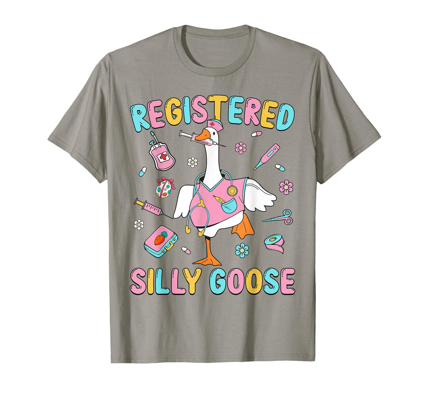 Groovy Registered Silly Goose Nurse Practitioner Easter Day T-Shirt