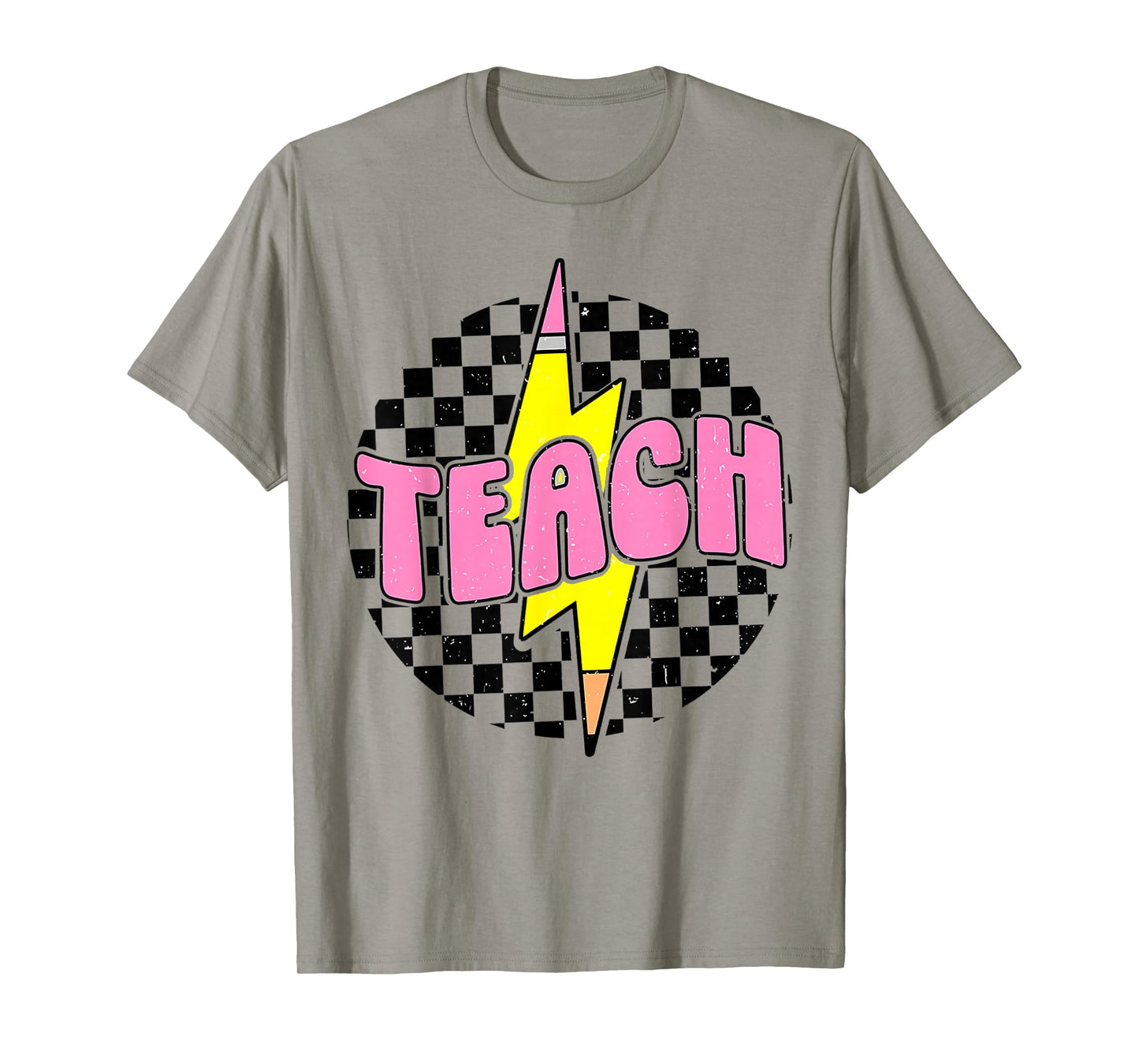 Teach Pencil Lightning Bolt Retro Back To School for Teacher T-Shirt