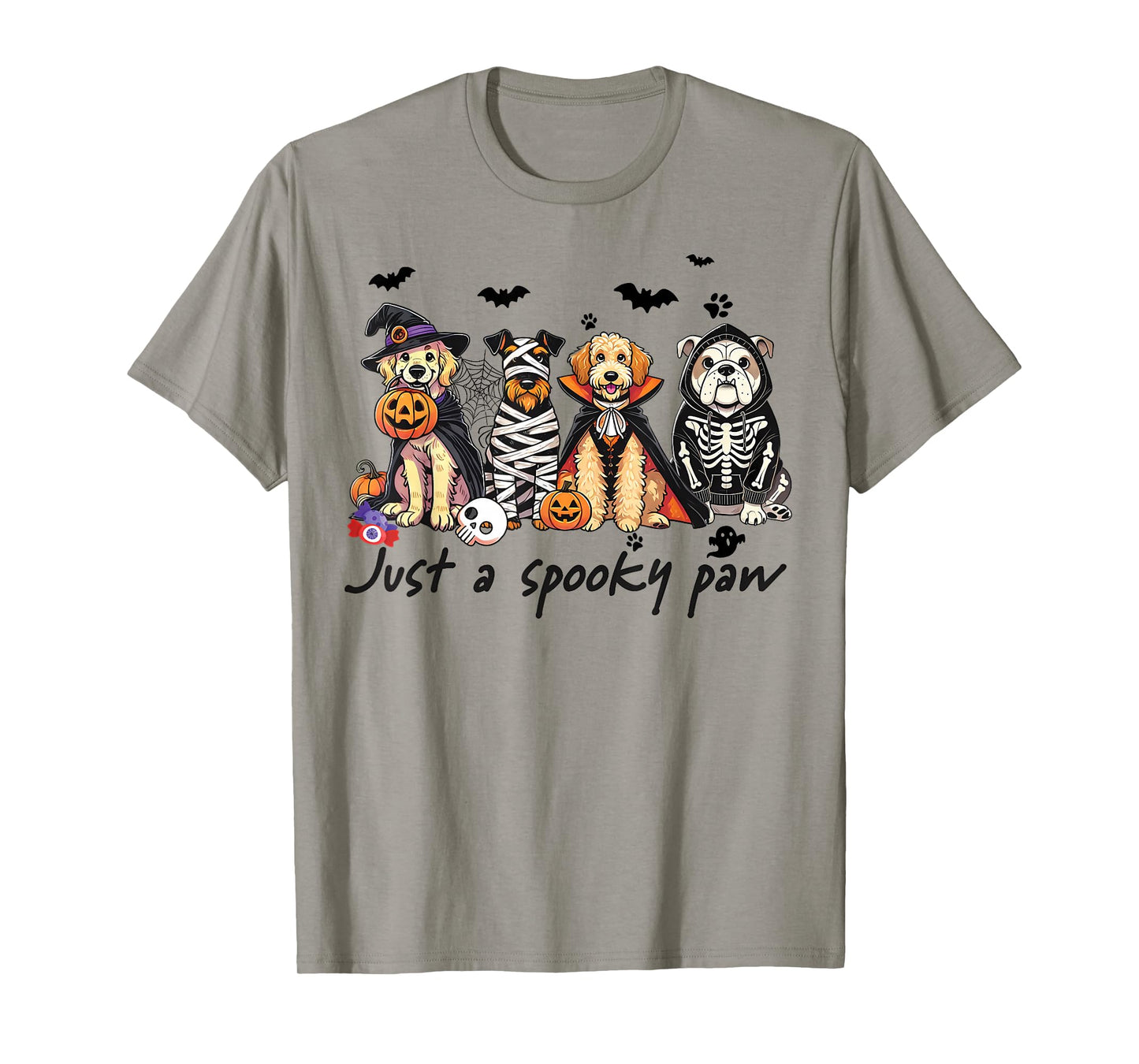 Just A Spooky Paw Halloween Dog Men Women T-Shirt