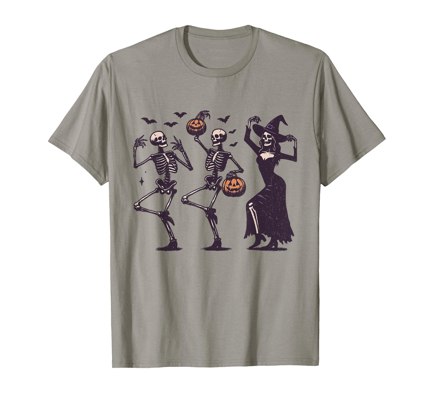 Dancing Skeletons and Witch Funny Halloween Party T-Shirt