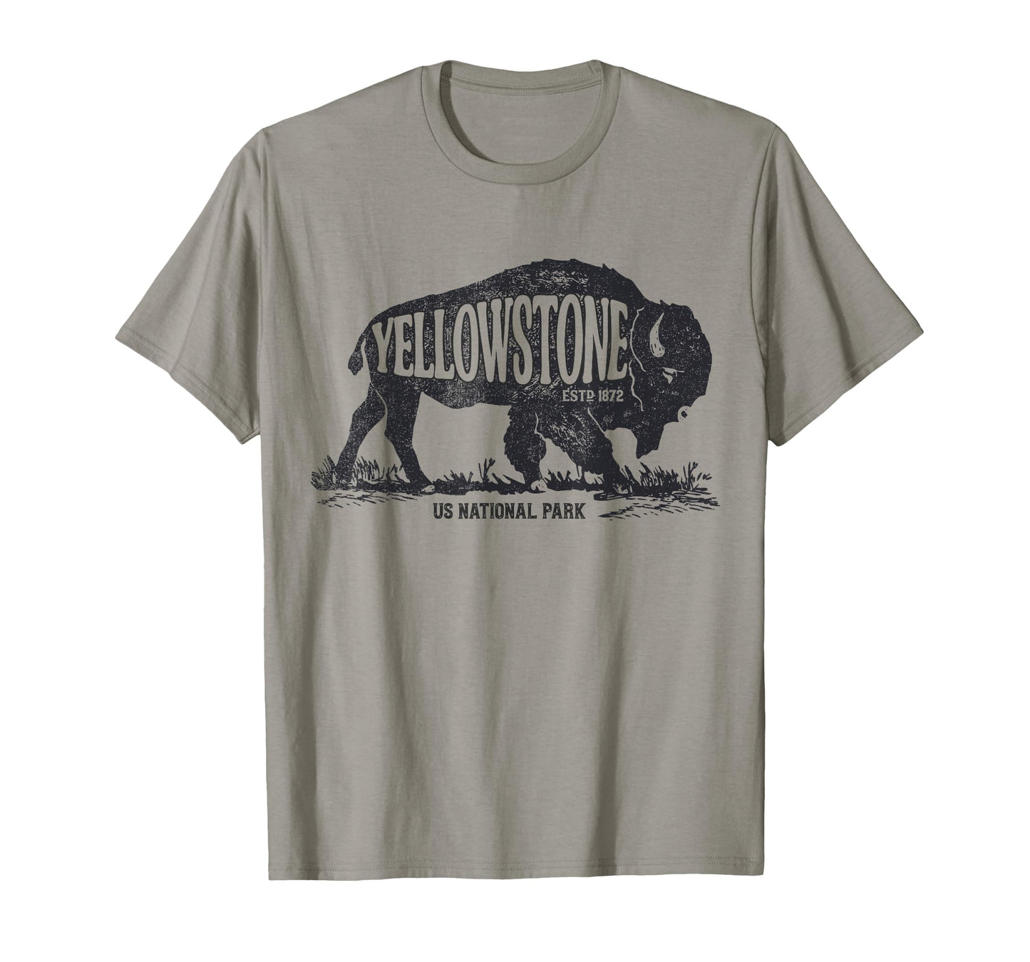 Yellowstone US National Park Bison Buffalo Vintage Men Women T-Shirt