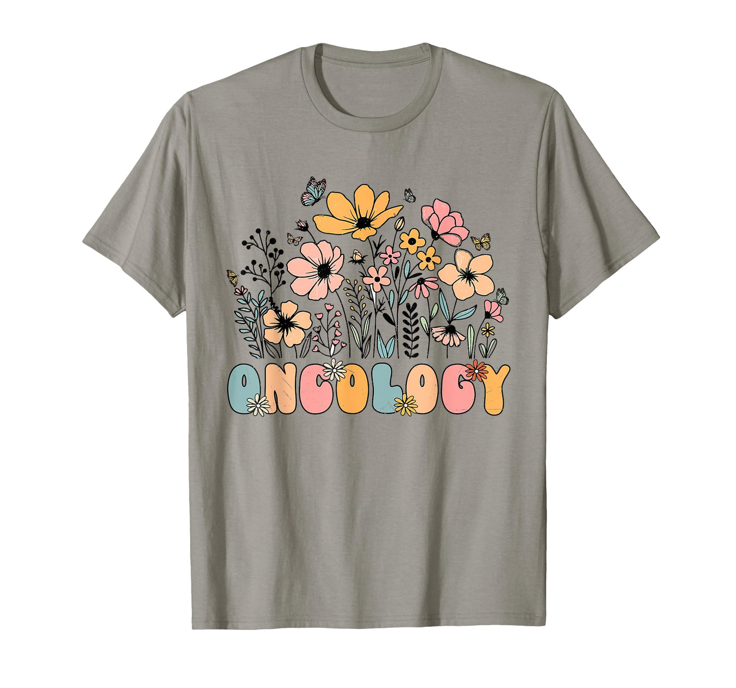 Oncology Nurse OCN Nursing Oncologist Flower Groovy Retro T-Shirt