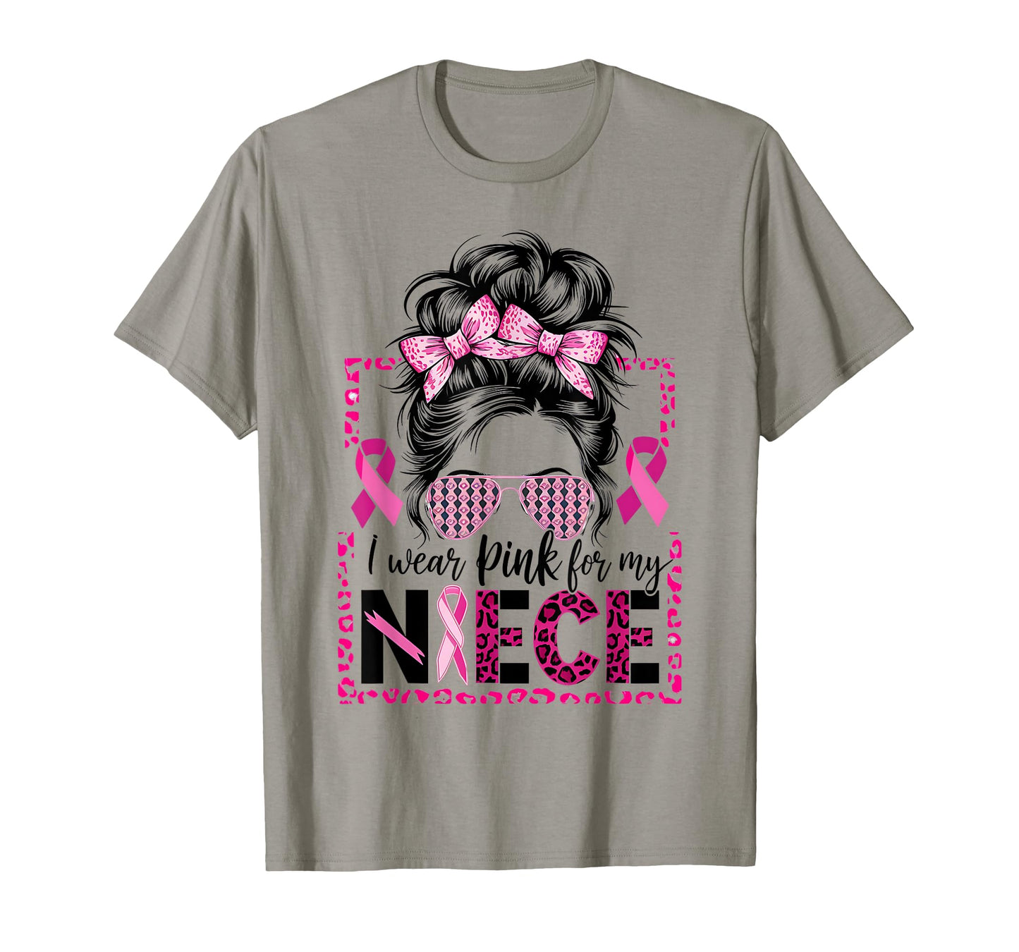 I Wear Pink for My Niece Breast Cancer Support T-Shirt