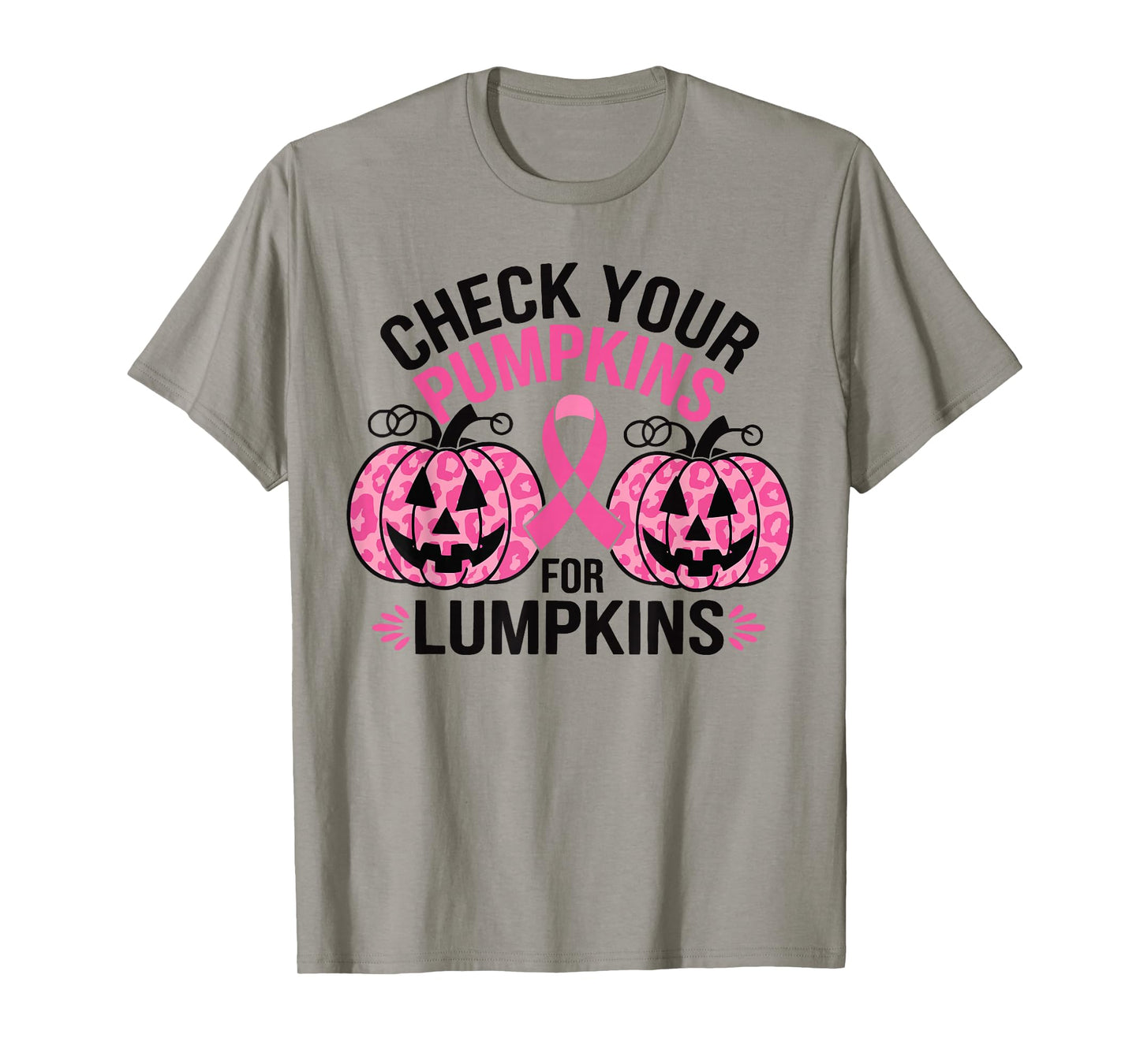 Check Your Pumpkins Breast Cancer Awareness For Halloween T-Shirt