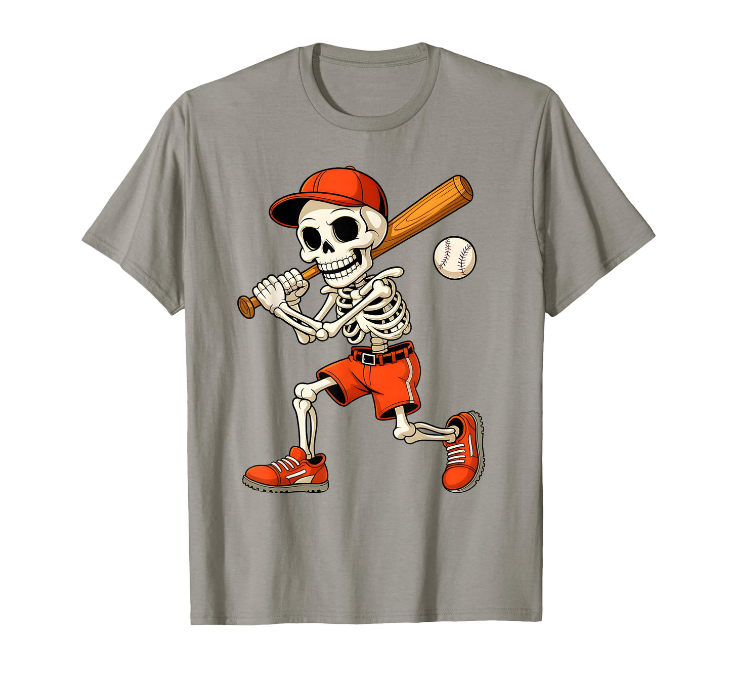 Skeleton Baseball Halloween Costume Funny Men Boys Kids Tee T-Shirt