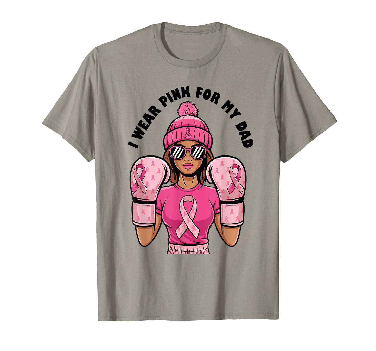 I Wear Pink For My Dad Pink Ribbon Breast Cancer Awareness T-Shirt