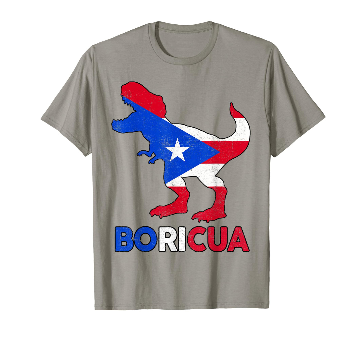 Boricua Puerto Rico Boys Dino Rican Flag Hispanic Heritage T-Shirt
