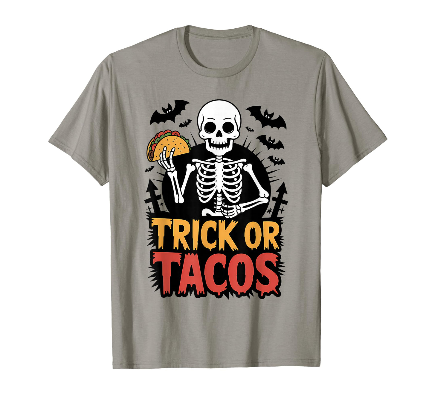 Trick or Tacos Funny Skeleton Foodie Halloween T-Shirt