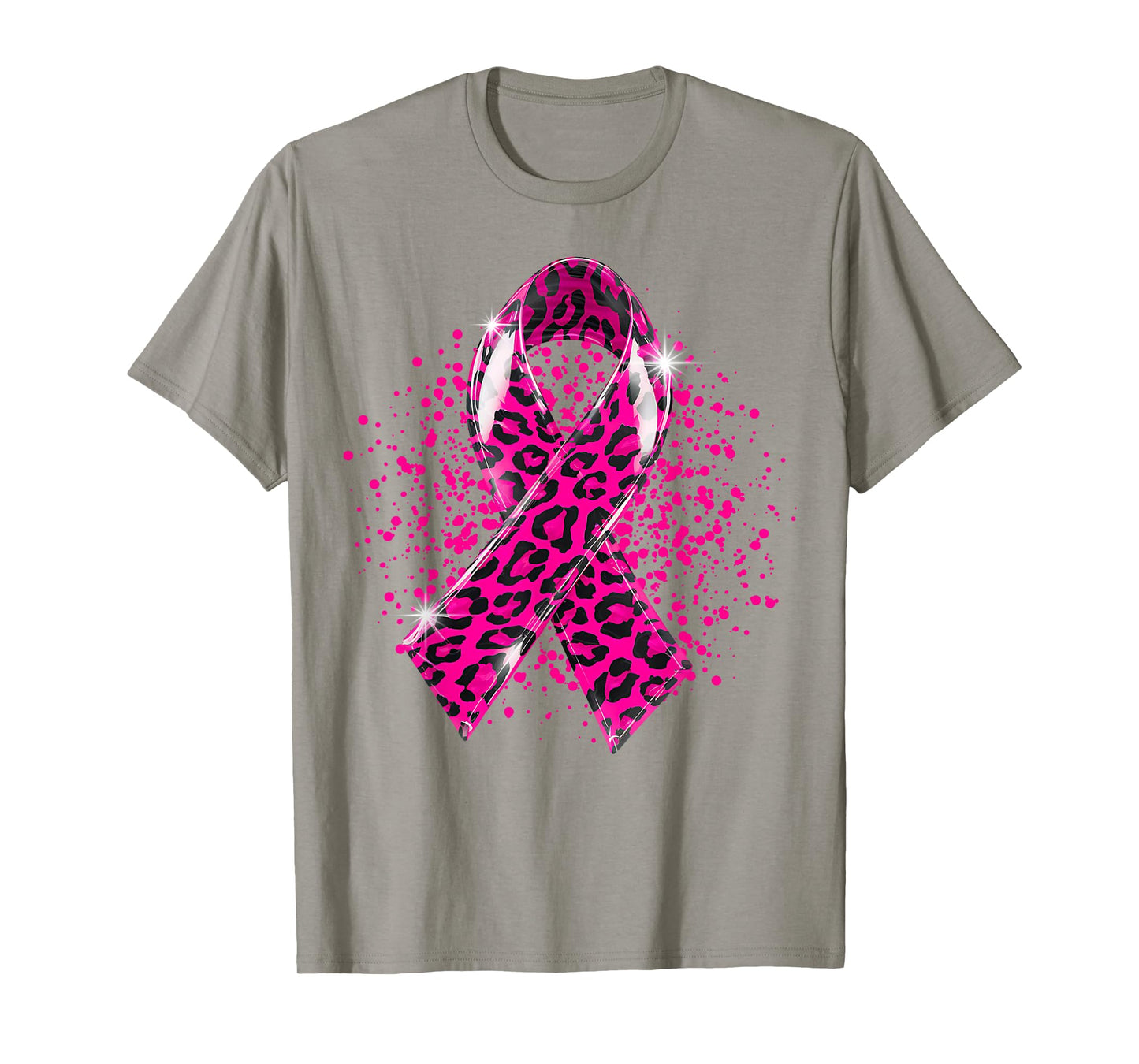 Breast Cancer Awareness Month Pink Ribbon Leopard Support T-Shirt