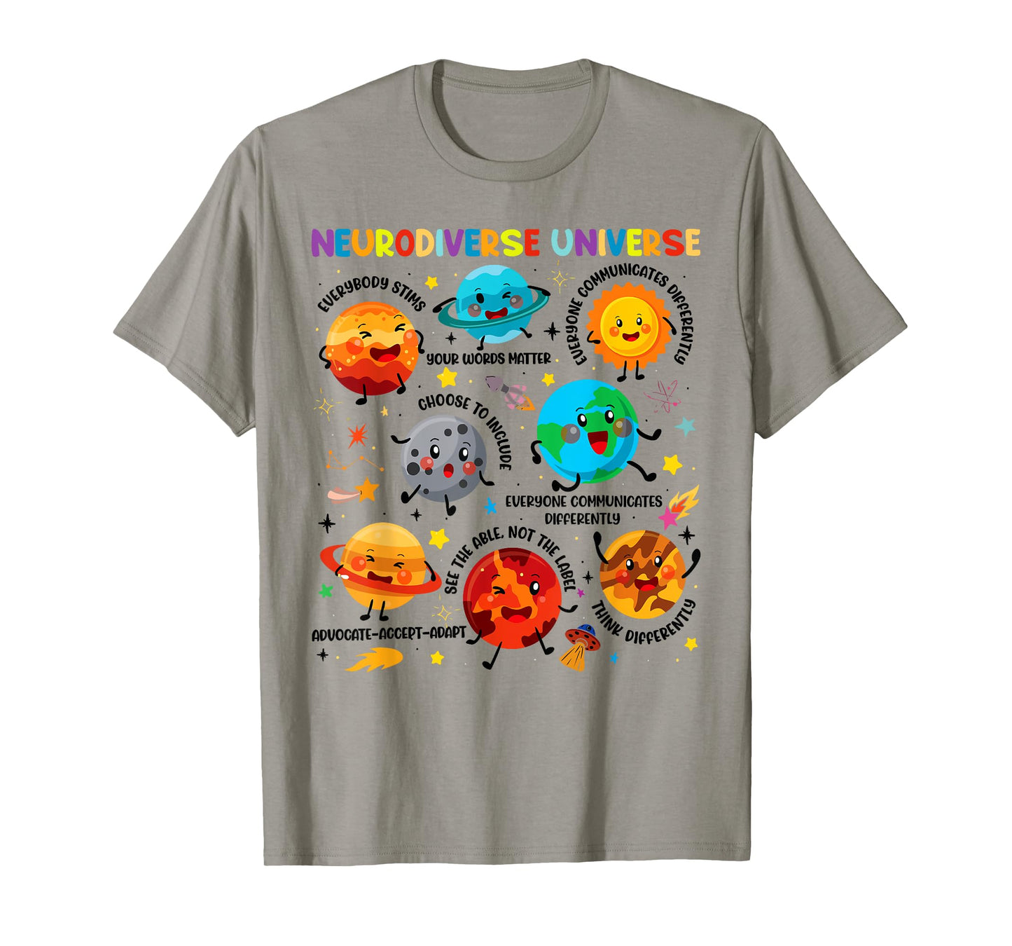 Neurodiverse Universe Space Planet Special Education Teacher T-Shirt