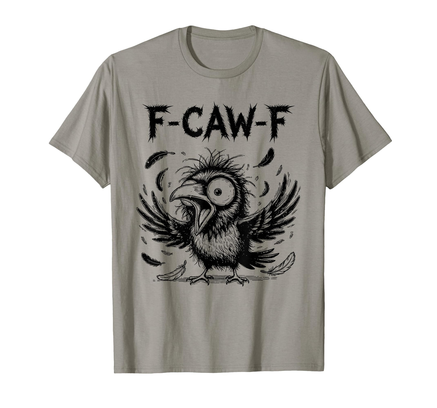 Funny Crow F-CAW-F Graphic Gothic Black Raven Moon Halloween T-Shirt