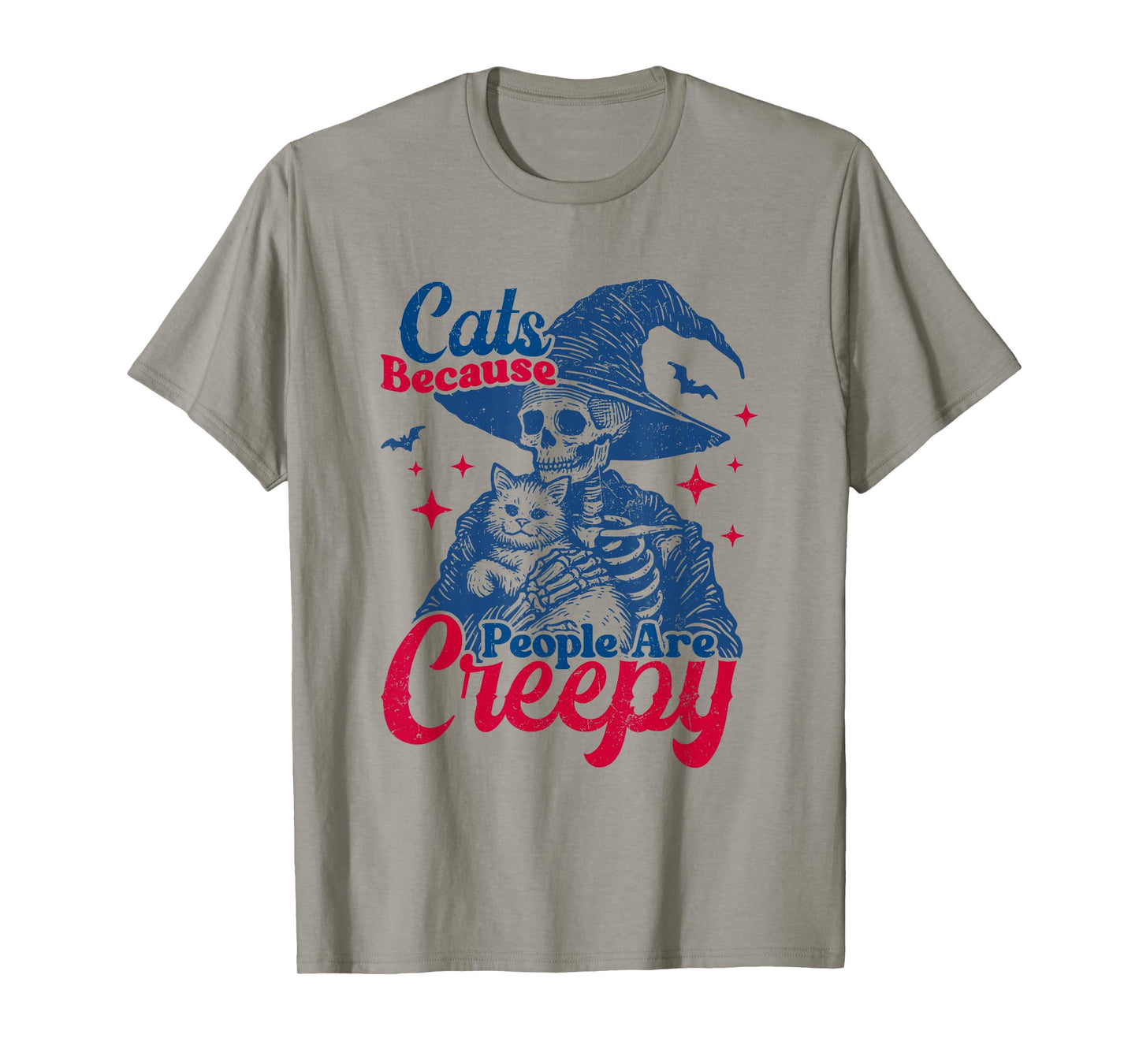 Cats Because People are Creepy Halloween Skeleton Cat T-Shirt