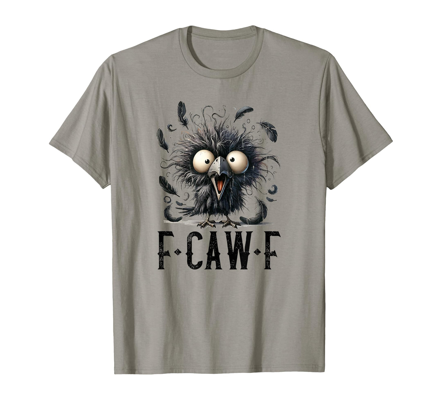 Black Crow F-Caw-F, Funny Bird, Funny Raven T-Shirt