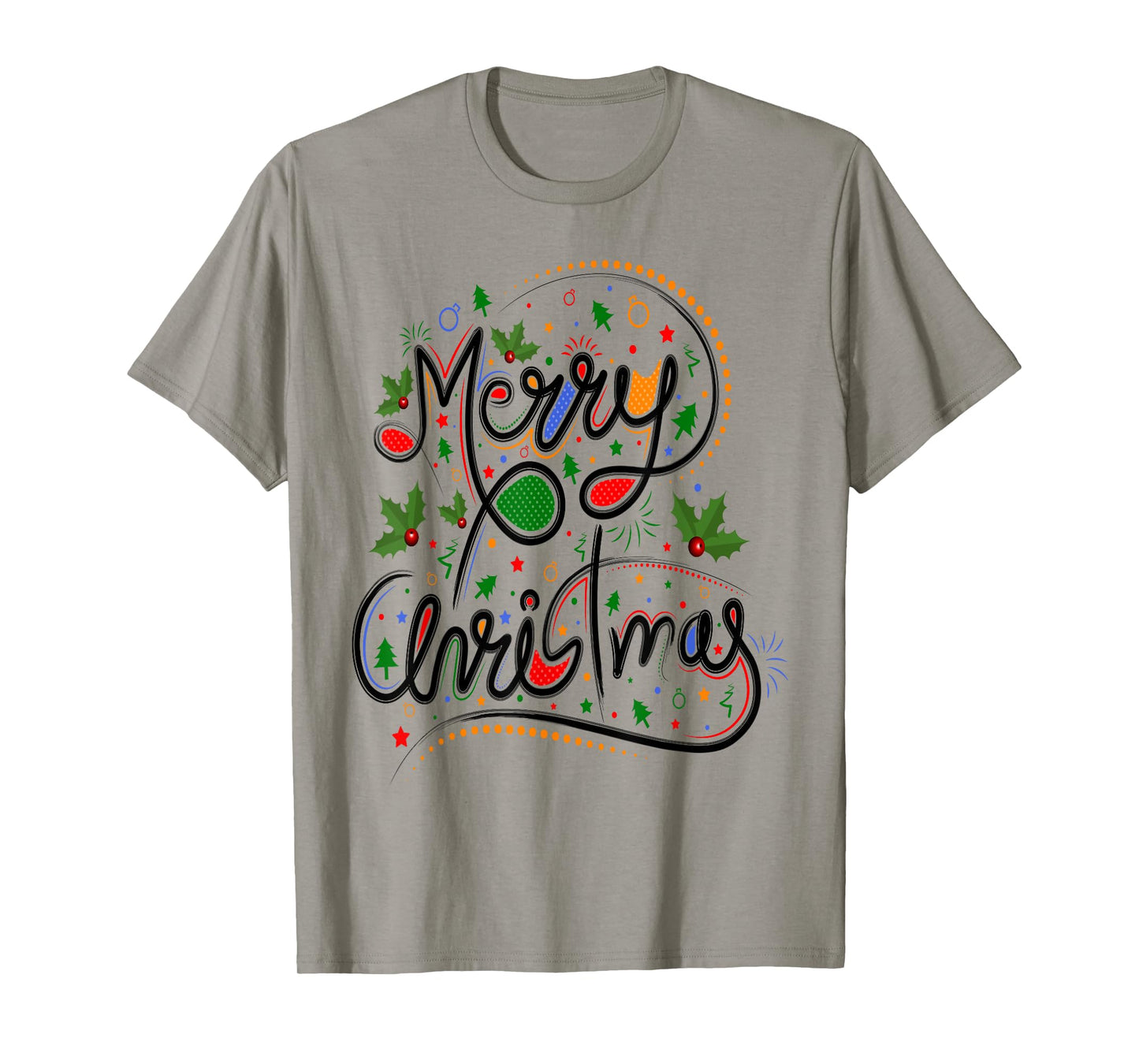 Merry Christmas Lights Red Santa Hat Xmas Family Men Women T-Shirt