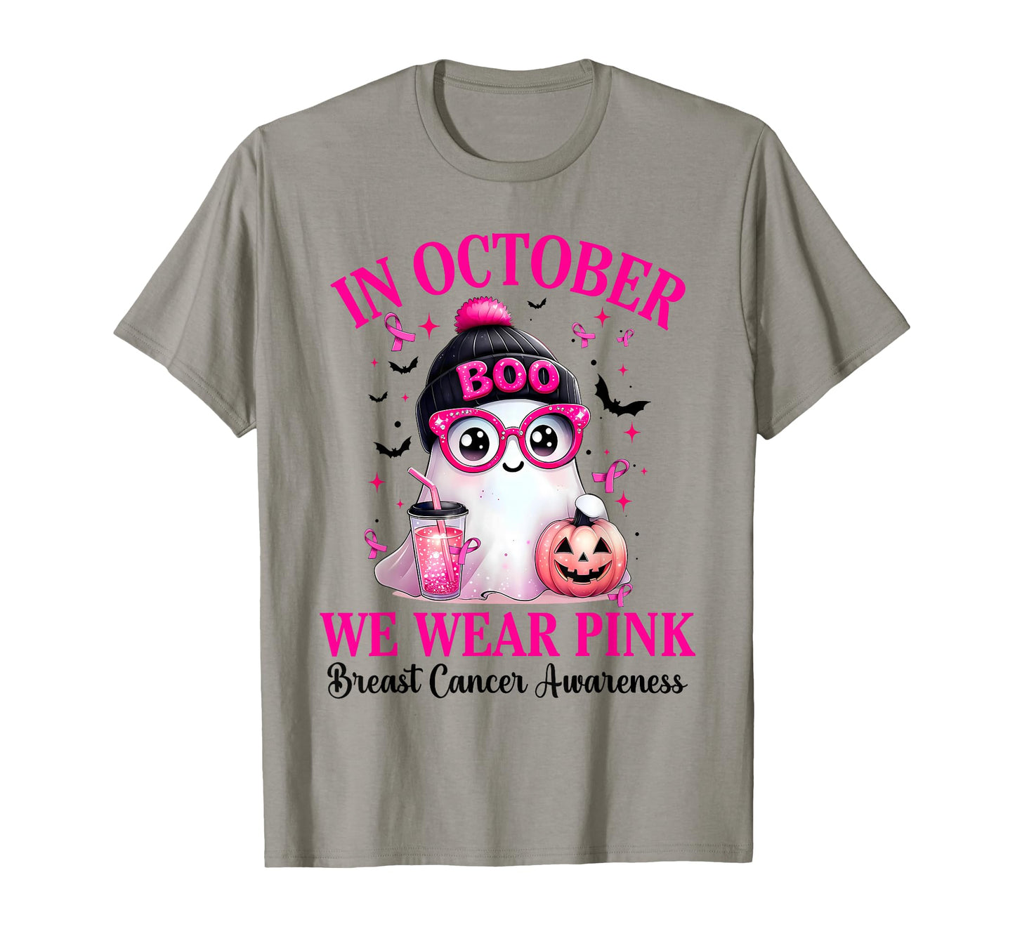 Breast Cancer Halloween Women in October We Wear Pink T-Shirt