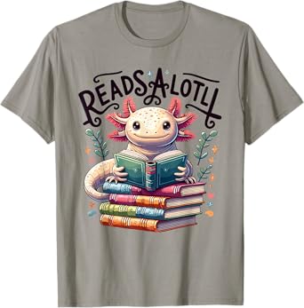 Axolotl Books Readsalotl Reading Bookworm Boys Girls Kids T-Shirt