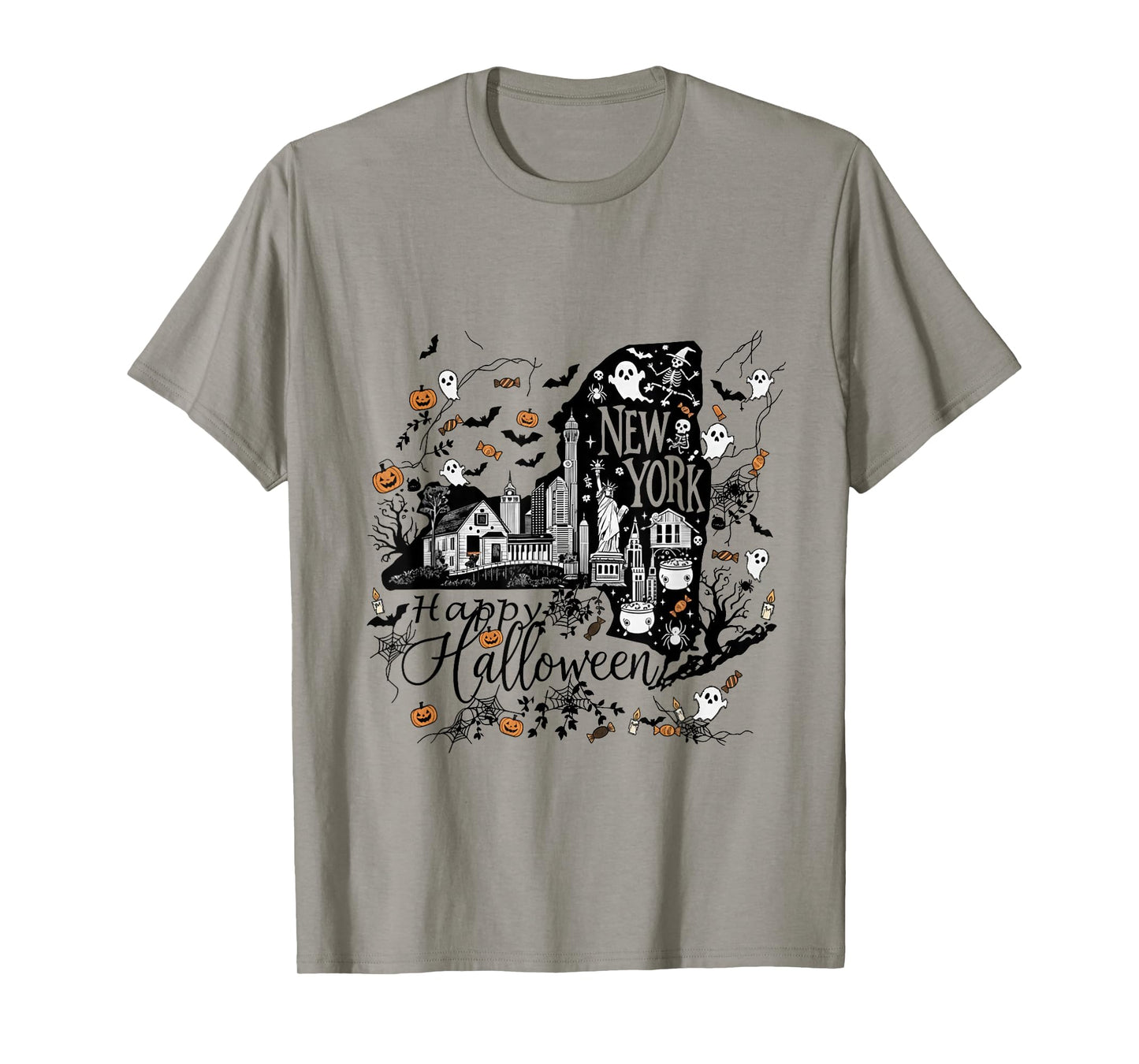 Happy Halloween, Scary New York Skyline Haunted Funny T-Shirt