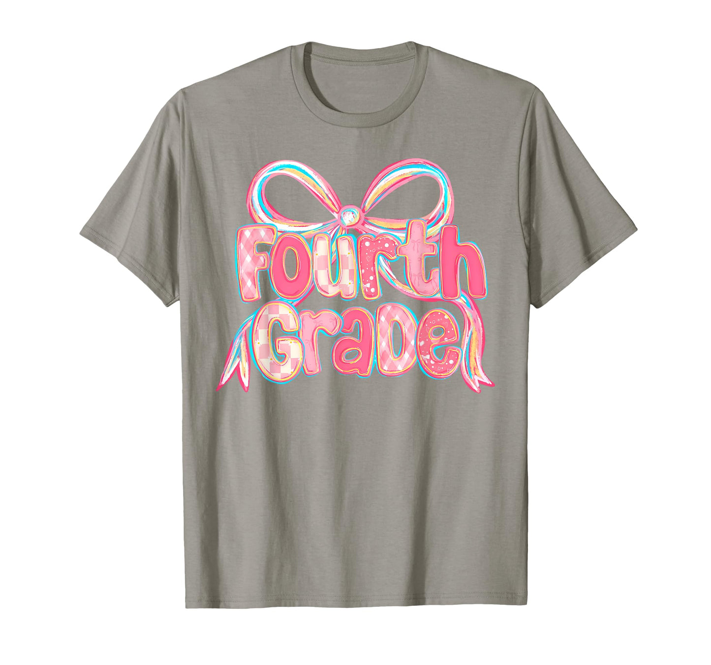 Preppy Back To School 4th Grade Coquette Bow Girls Kids T-Shirt