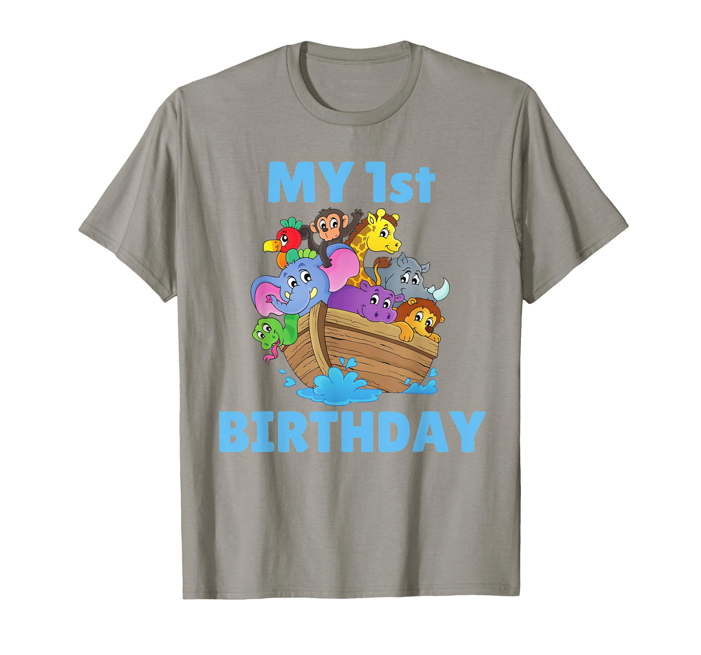 Noahs Ark First Birthday Party 1st Year Kids Toddler Animals T-Shirt