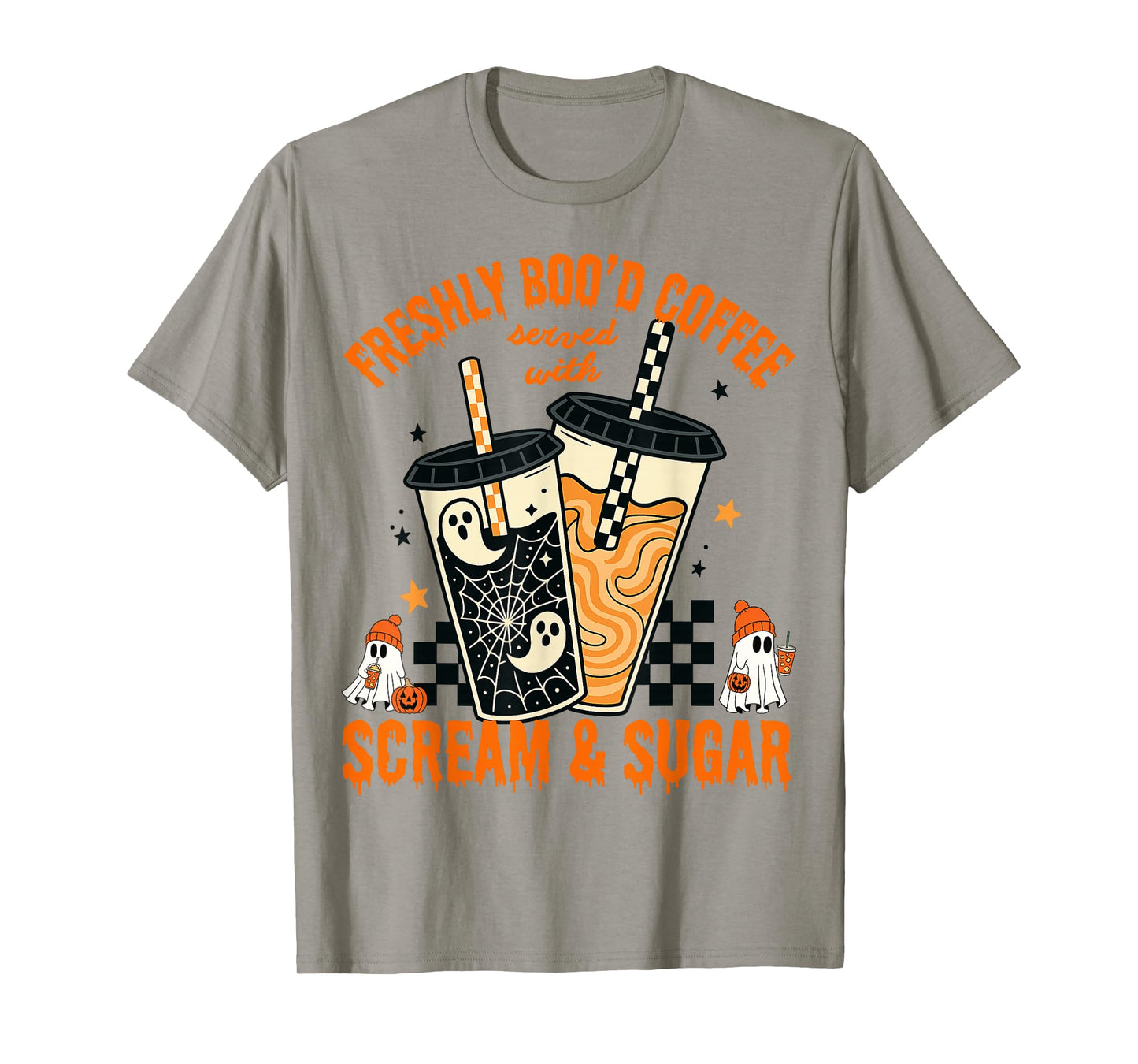 Freshly Booβd Coffee Halloween Ghost Spooky Funny Fall Vibes T-Shirt
