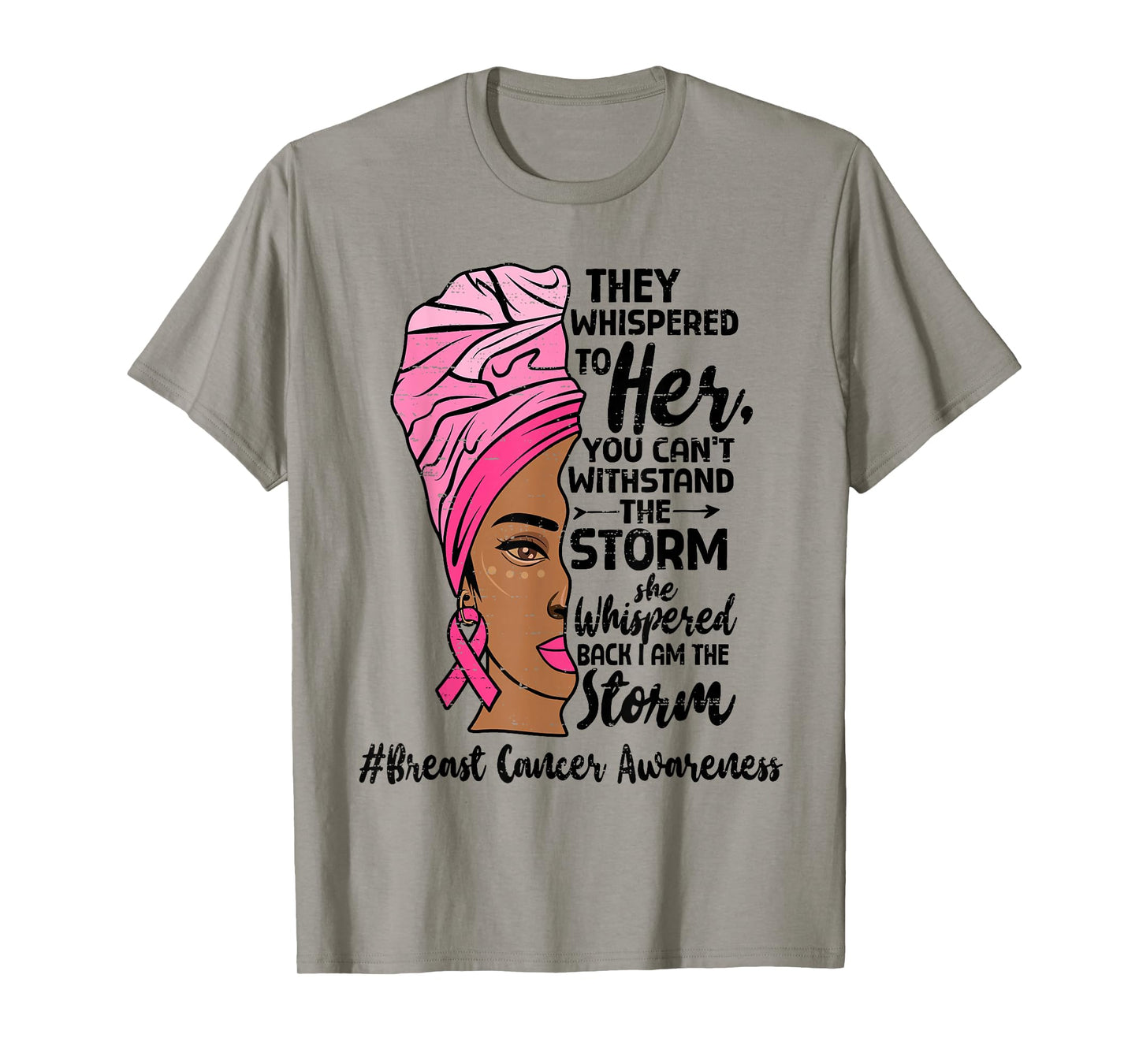 African American Breast Cancer Awareness Black Woman Warrior T-Shirt