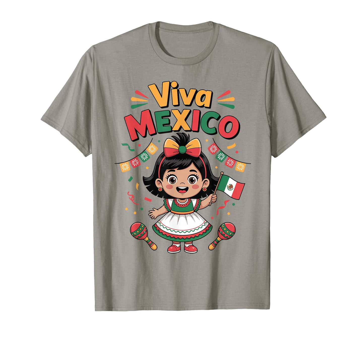 Toddler Viva Mexico Shirt Girl Mexican Flag Independence Day T-Shirt