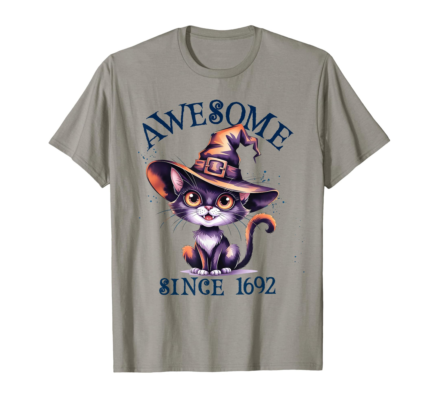 Kawaii Awesome Cat Witch Since 1692 Witchy Wicca Dad Witches T-Shirt