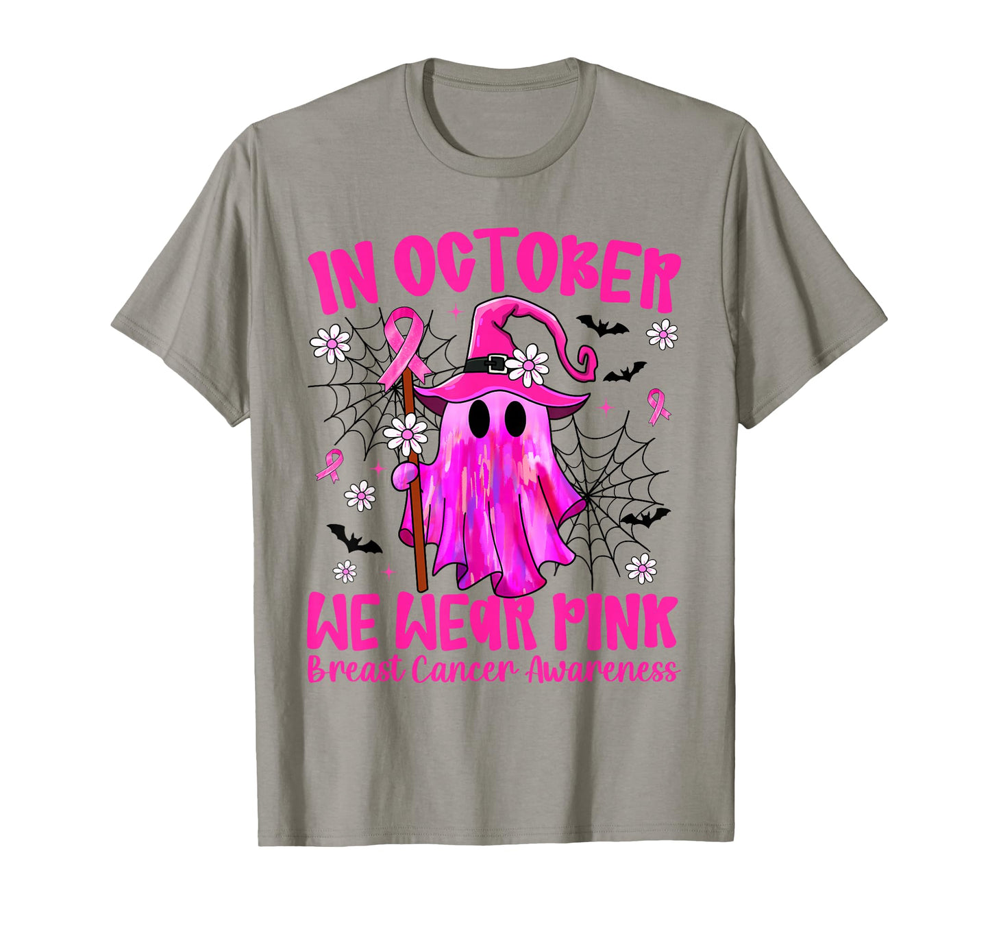 Breast Cancer Women Halloween in October We Wear Pink T-Shirt