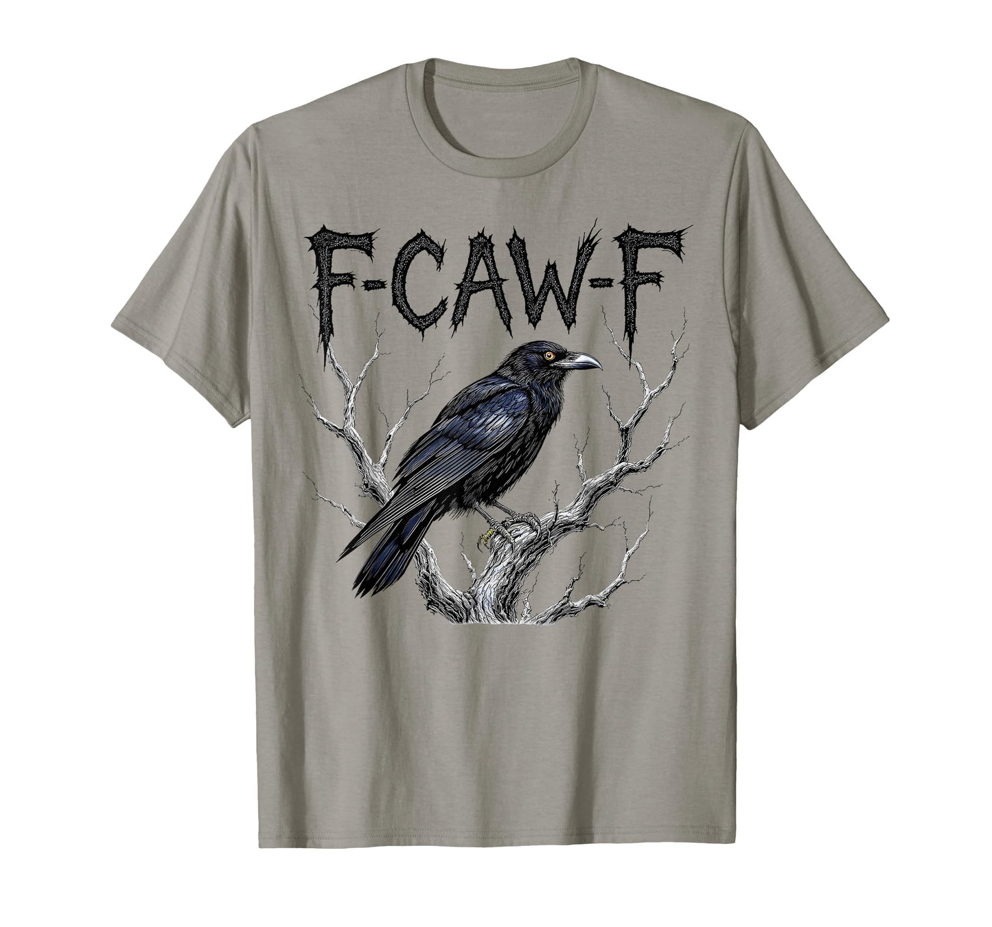 Funny F Caw F Raven Bird Gothic Graphic Halloween Crow Pun T-Shirt