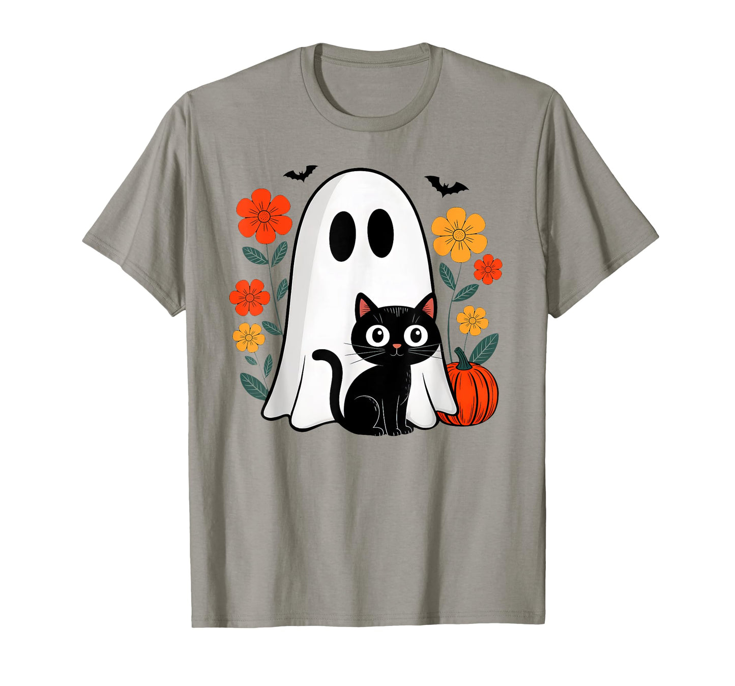 Spooky Ghost Cat Halloween Costume Men Women Cat Lovers T-Shirt