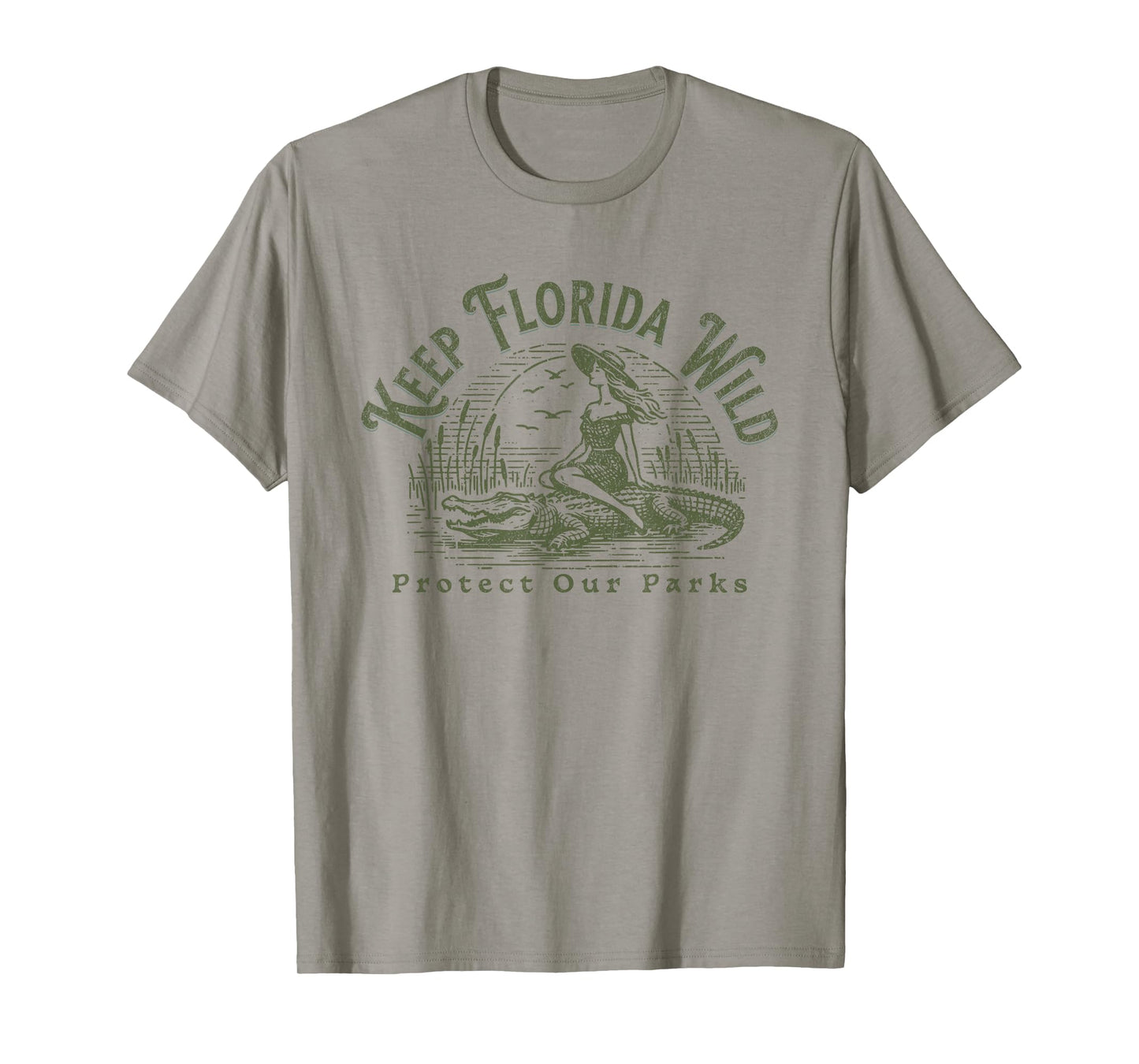 Womens Florida Wildlife Parks Keep Florida Wild Alligator T-Shirt
