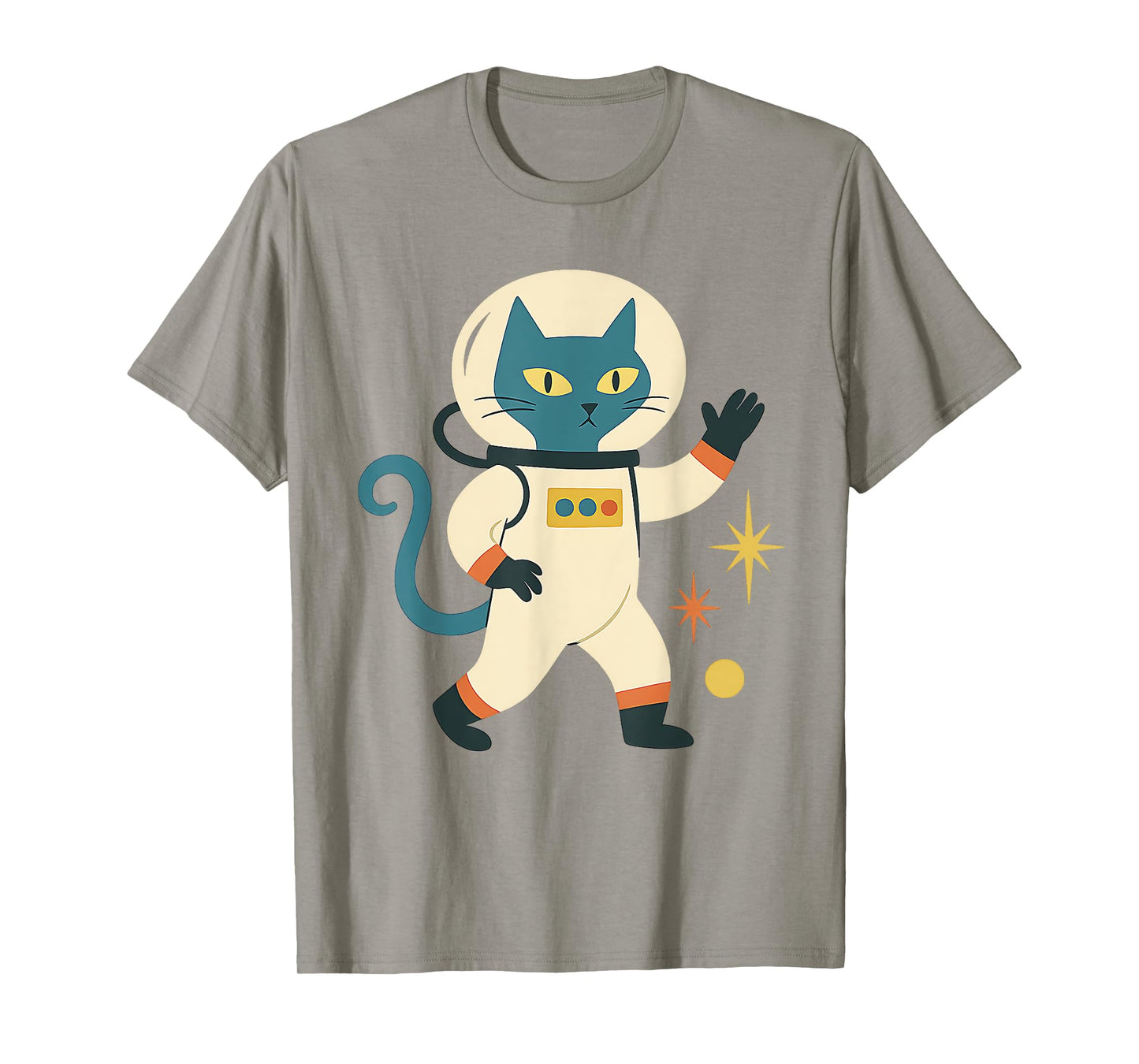 Mid Century Modern Astronaut Cat Space Retro Futuristic T-Shirt