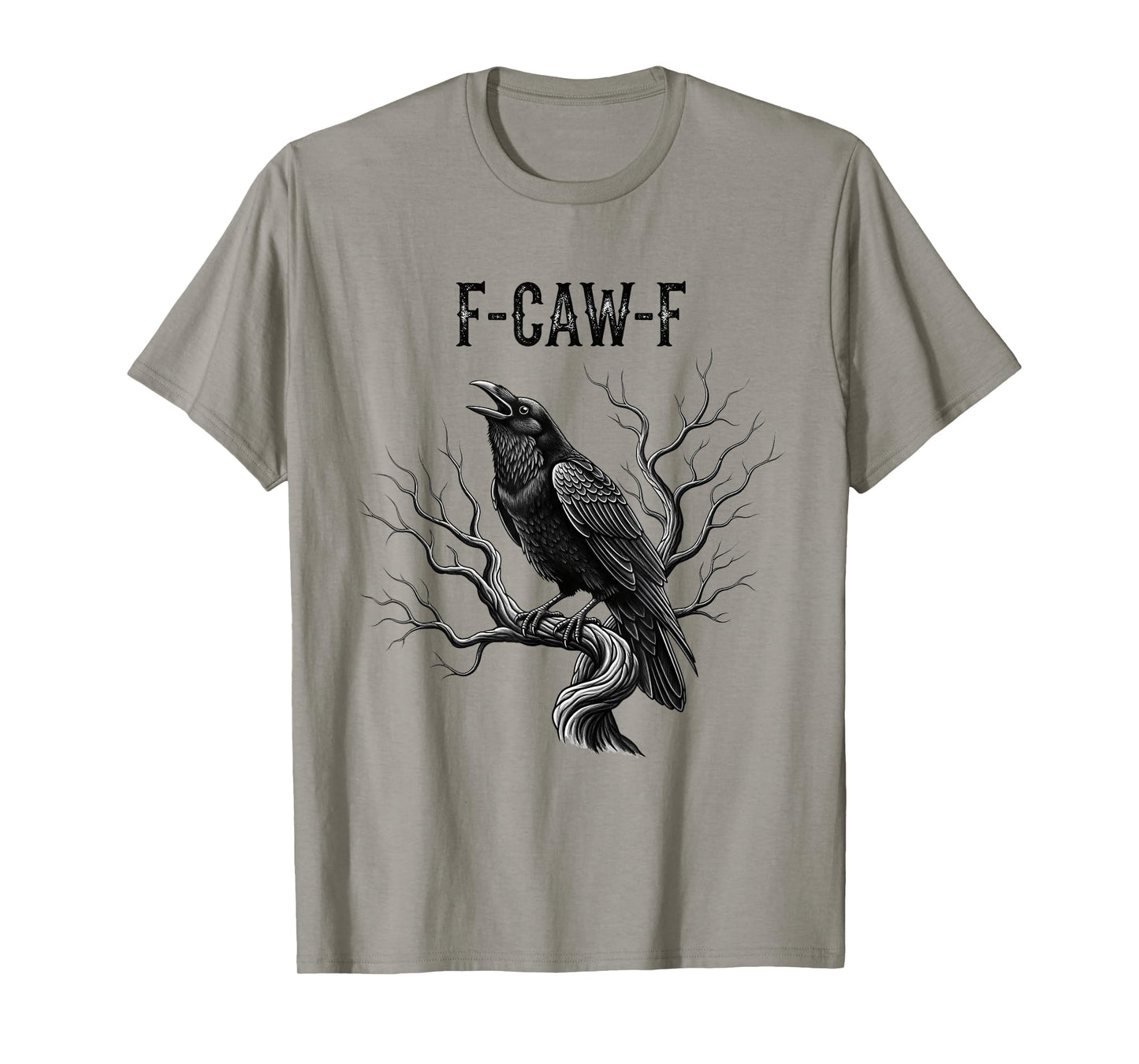 Black Crow, F-Caw-F Funny Black Bird Moon Gothic Adult Humor T-Shirt