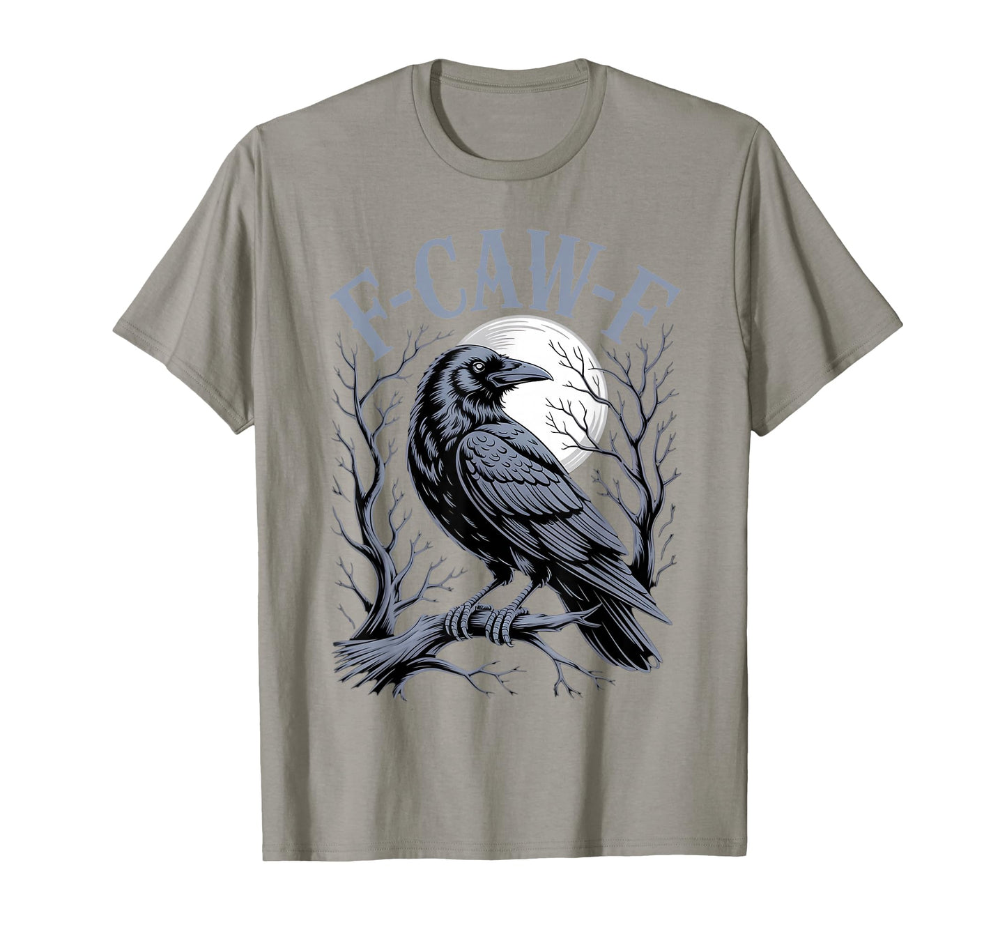 F-Caw-F Black Crow Raven Gothic Bird Moon Funny Adult Humor T-Shirt