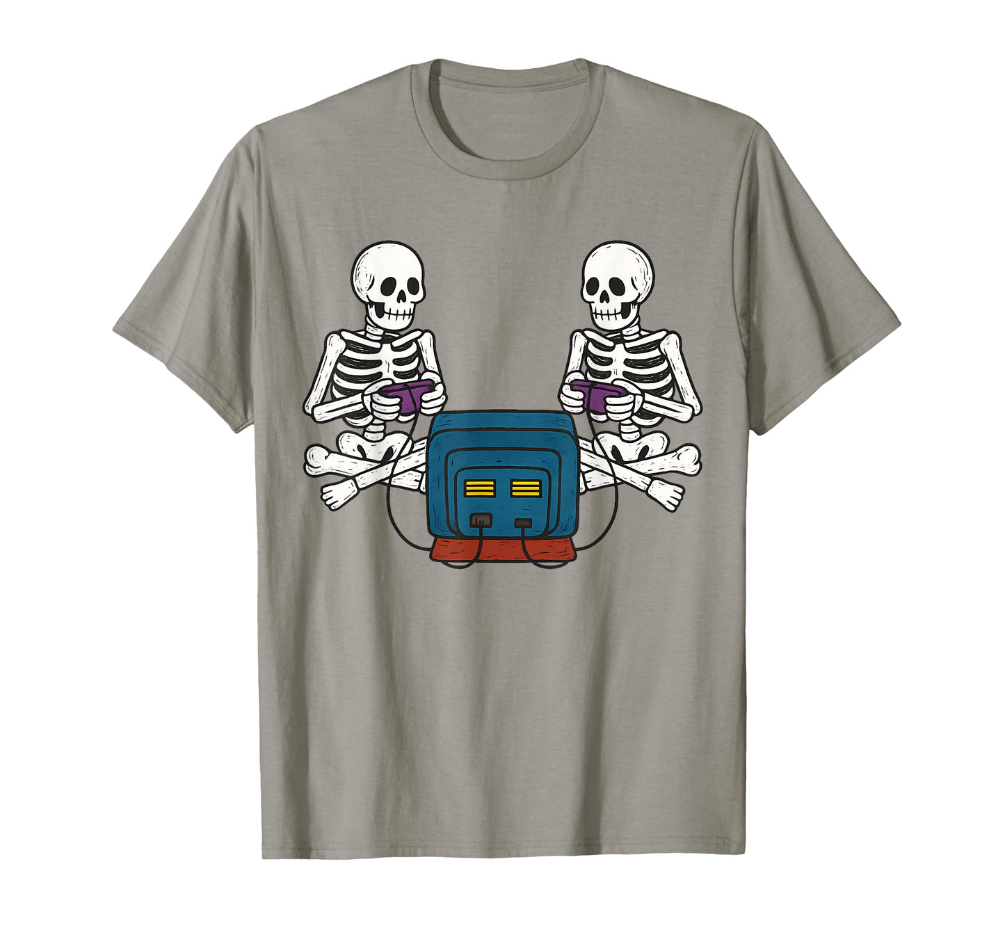 Funny Gamer Skeleton Halloween Video Gaming Costume Men Boys T-Shirt