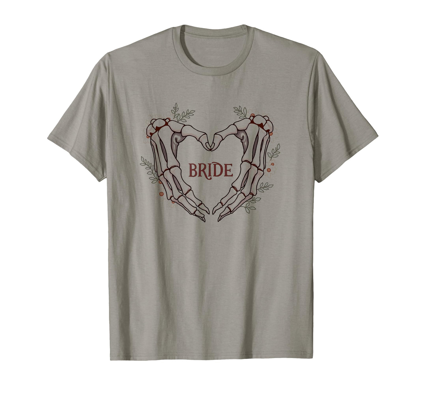 Gothic Bride Groom Skeleton Hands Halloween Engagement T-Shirt