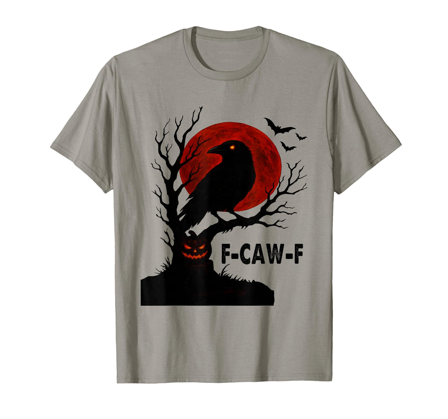 F-Caw-F Black Crow Pun Funny Bird Cawing Grunge Halloween T-Shirt