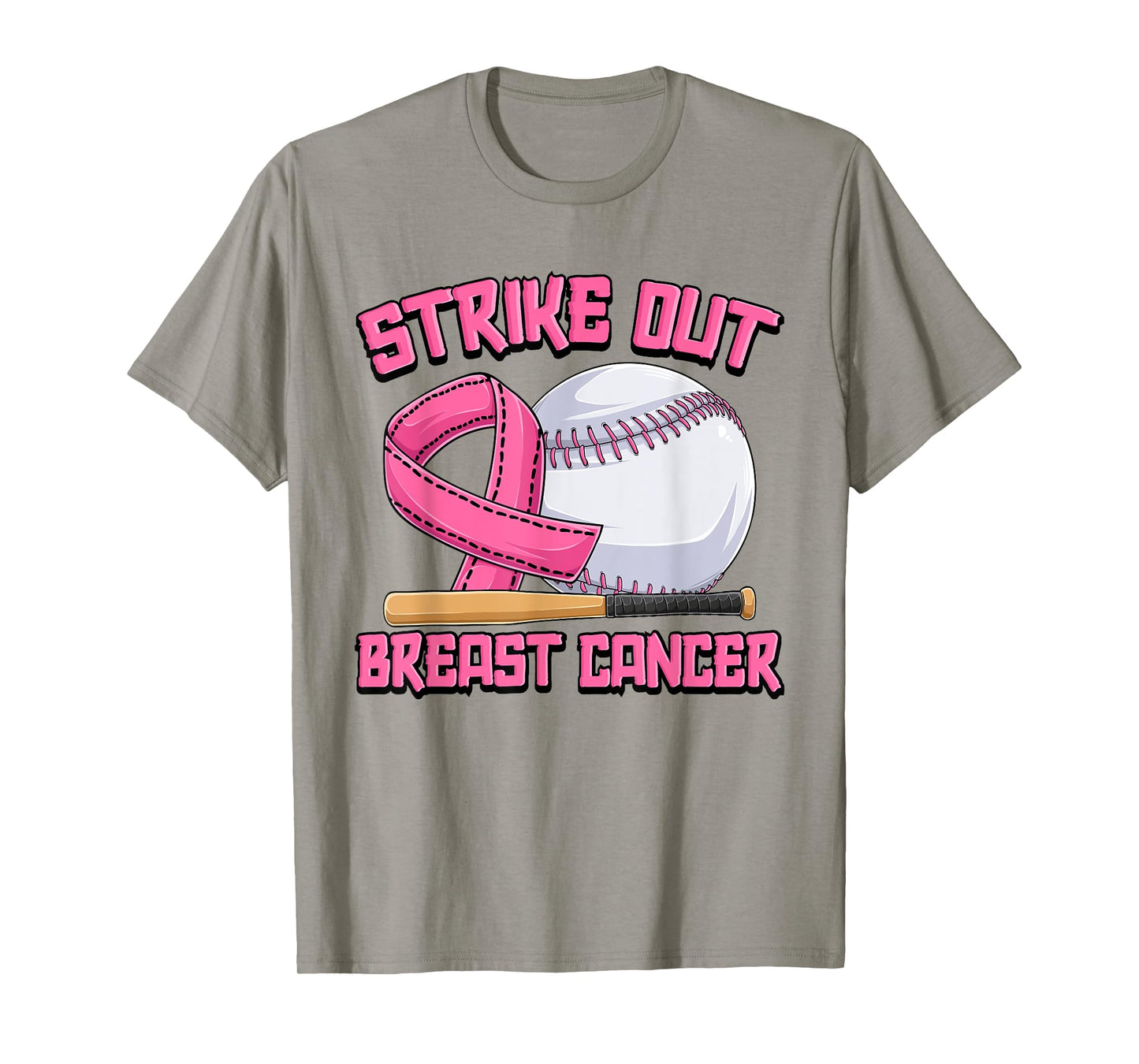 Strike Out Breast Cancer Baseball Breast Cancer Awareness T-Shirt