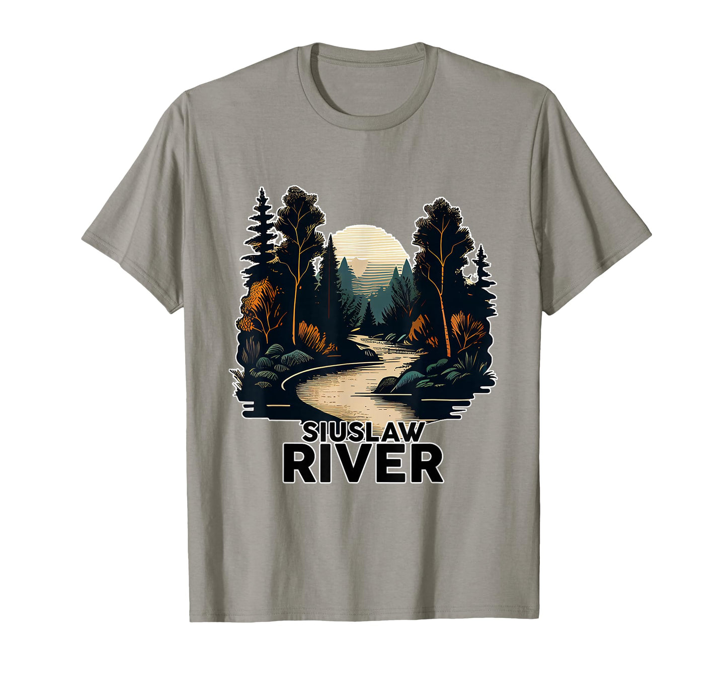 Siuslaw River T-Shirt Retro Minimalist River Siuslaw T-Shirt
