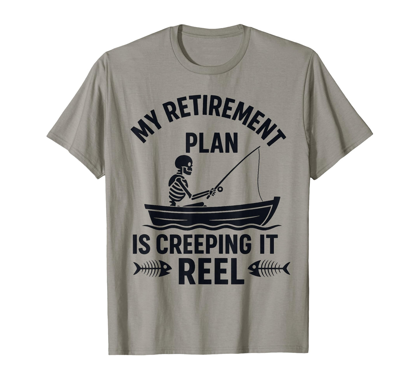 Creeping It Reel Halloween and Fishing Skeleton T-Shirt