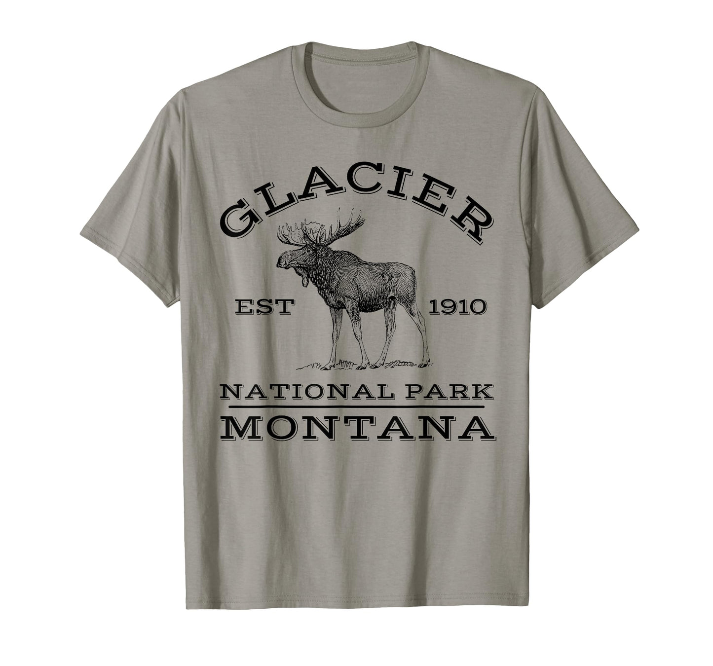 Glacier National Park Montana Moose Hiking Outdoors T-Shirt