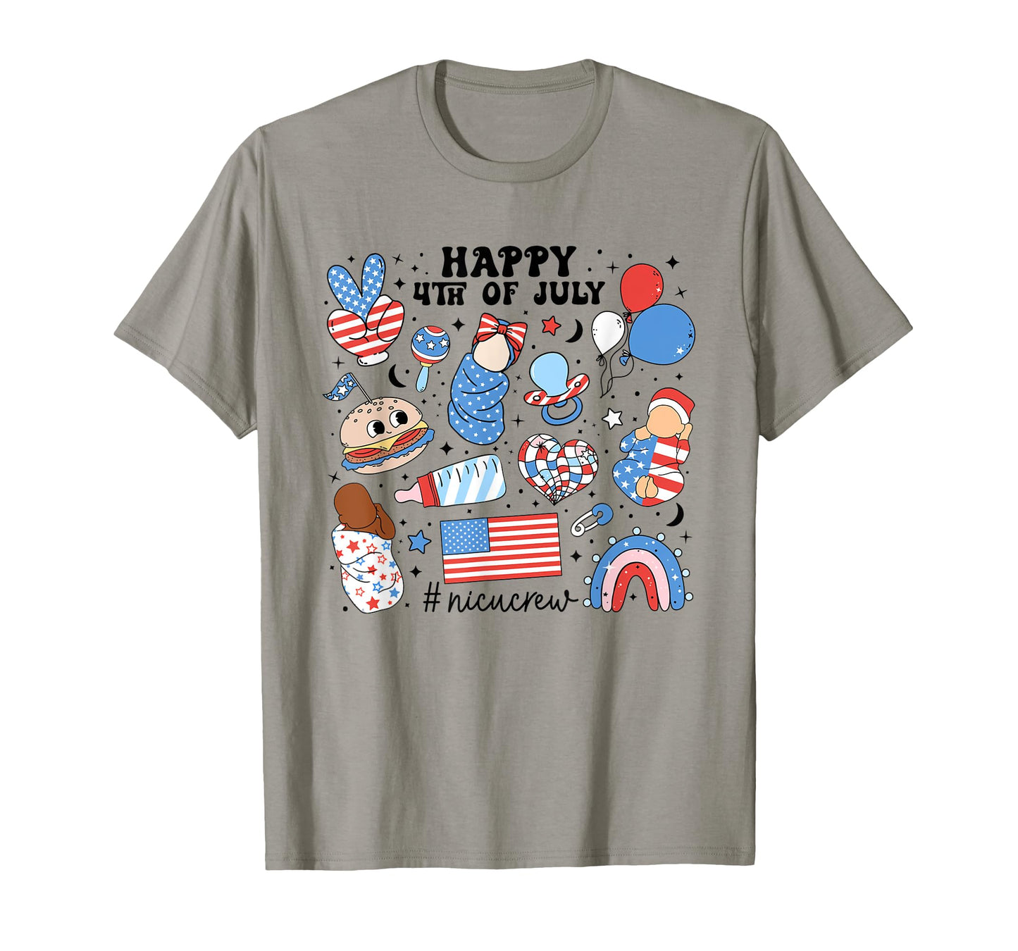 4th Of July NICU Nurse Neonatal Intensive Care Unit Nurse Women Men T-Shirt