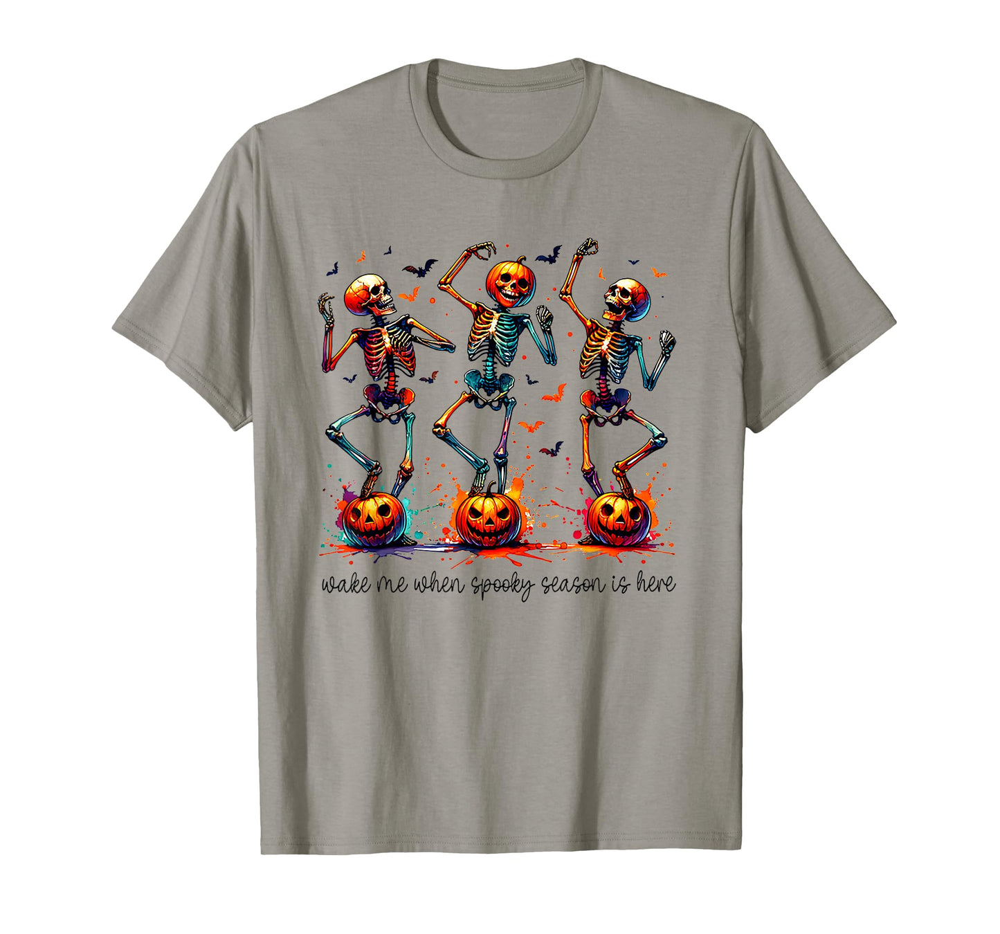 Wake Me When It's Halloween Funny Dancing Skeleton Halloween T-Shirt
