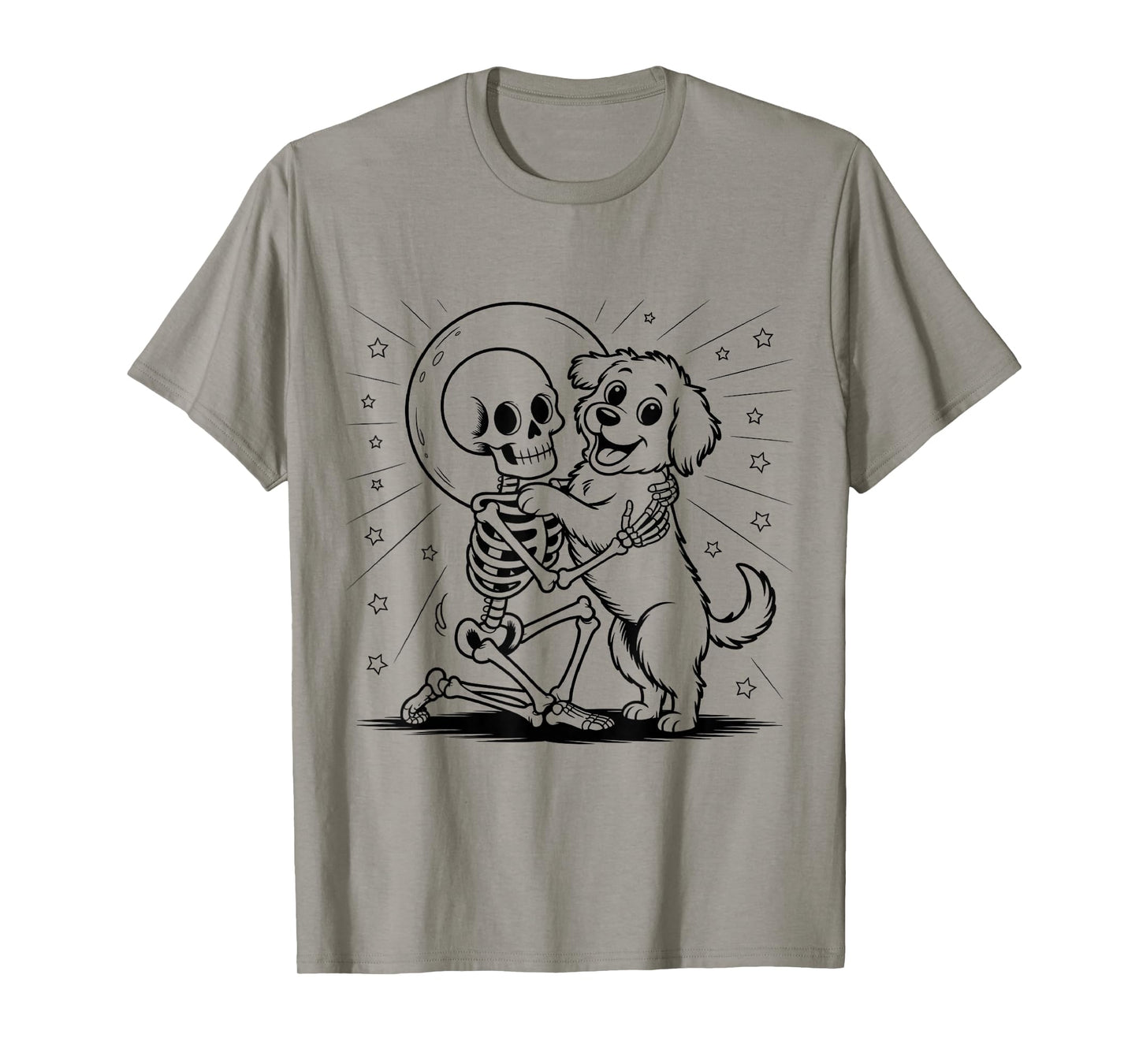 Skeleton Dog Skull Funny Cute Goth Halloween Men Women Kids T-Shirt