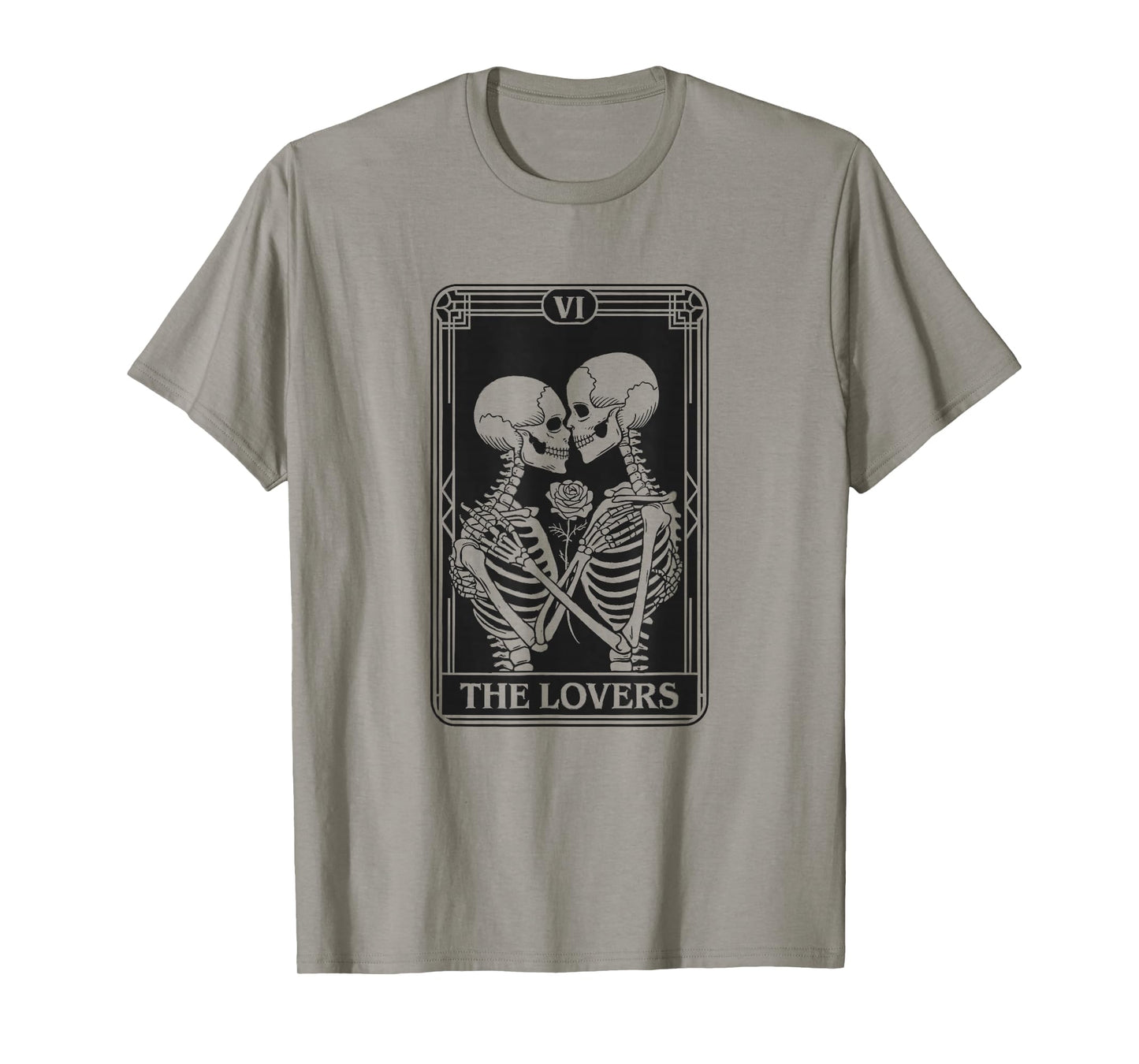 The Lovers Skeleton Tarot Card Astrology Goth Halloween T-Shirt