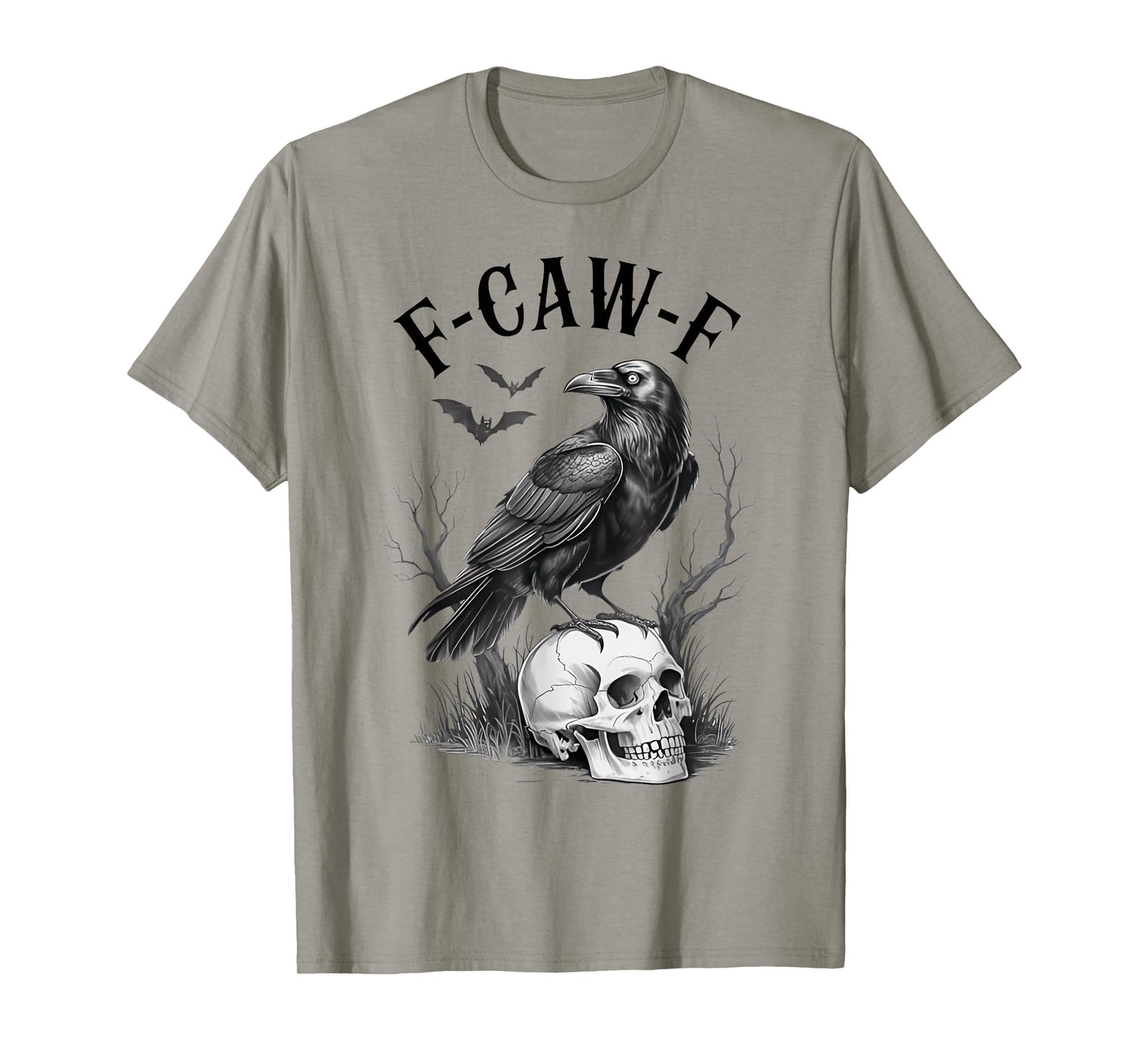Halloween F-Caw-F Black Crow Pun Funny Bird Cawing Grunge T-Shirt